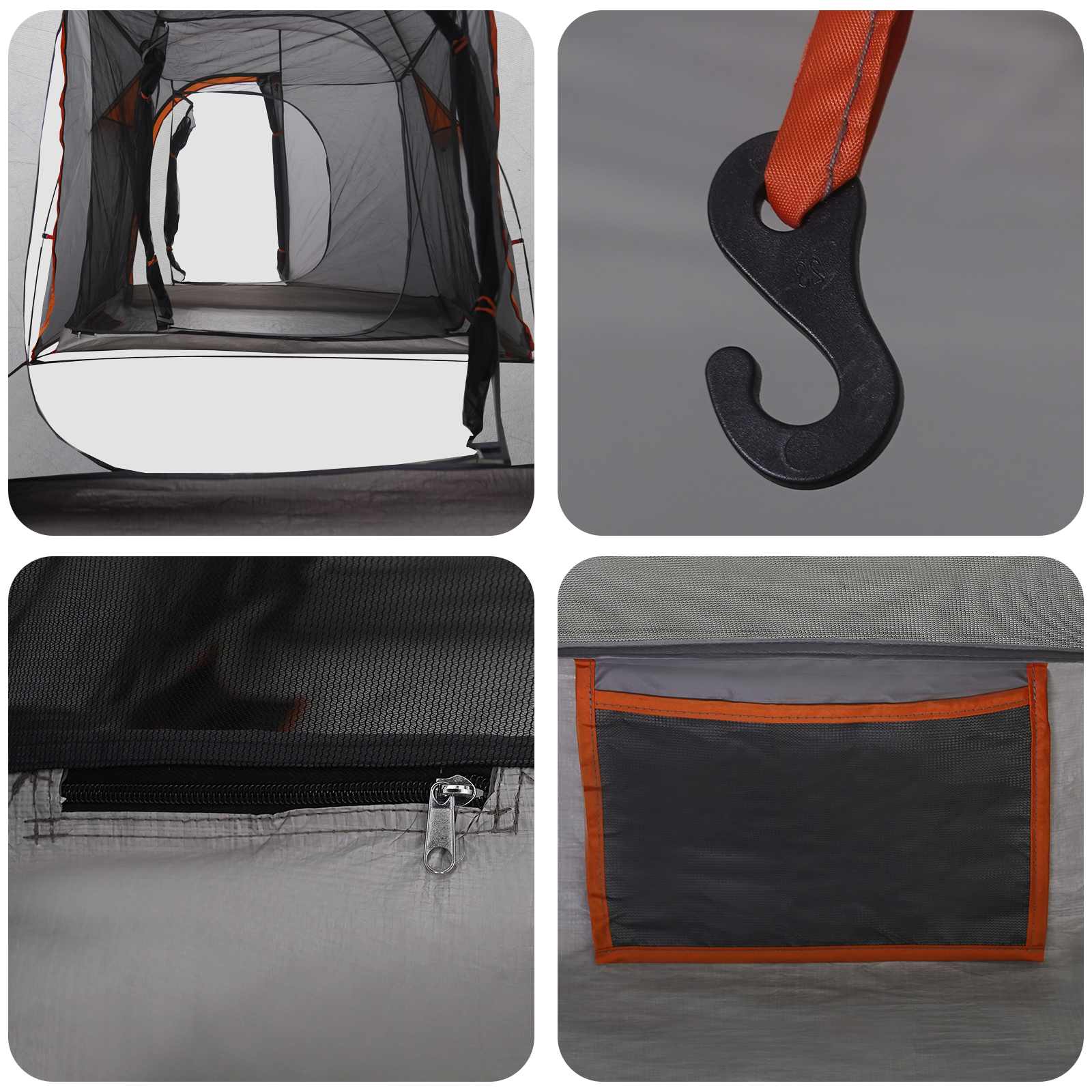 Tunneltent Grijs en Oranje 520 x 260 x 175 cm – afbeelding 9