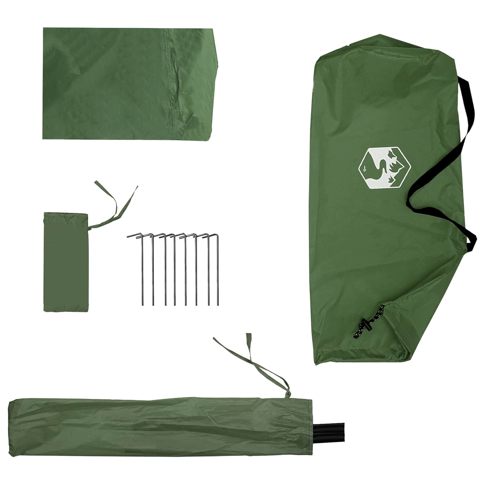 2-in-1 Regen Poncho met Kap Groen 262 x 126 x 130 cm – afbeelding 10