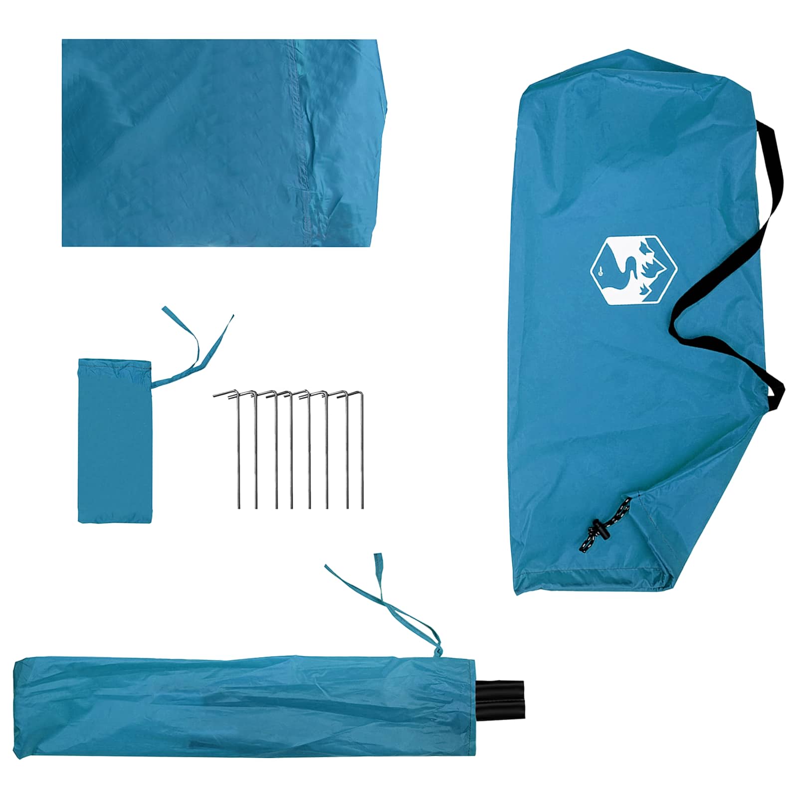 2-in-1 Regen Poncho met Kap Blauw 262 x 126 x 130 cm – afbeelding 10
