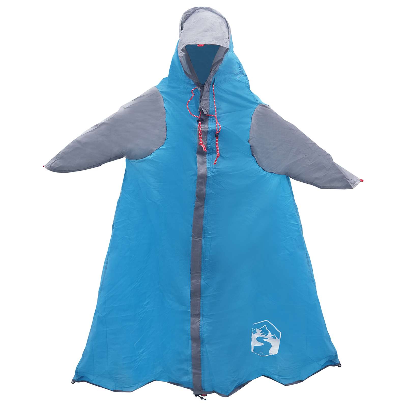 2-in-1 Regen Poncho met Kap Blauw 262 x 126 x 130 cm – afbeelding 4