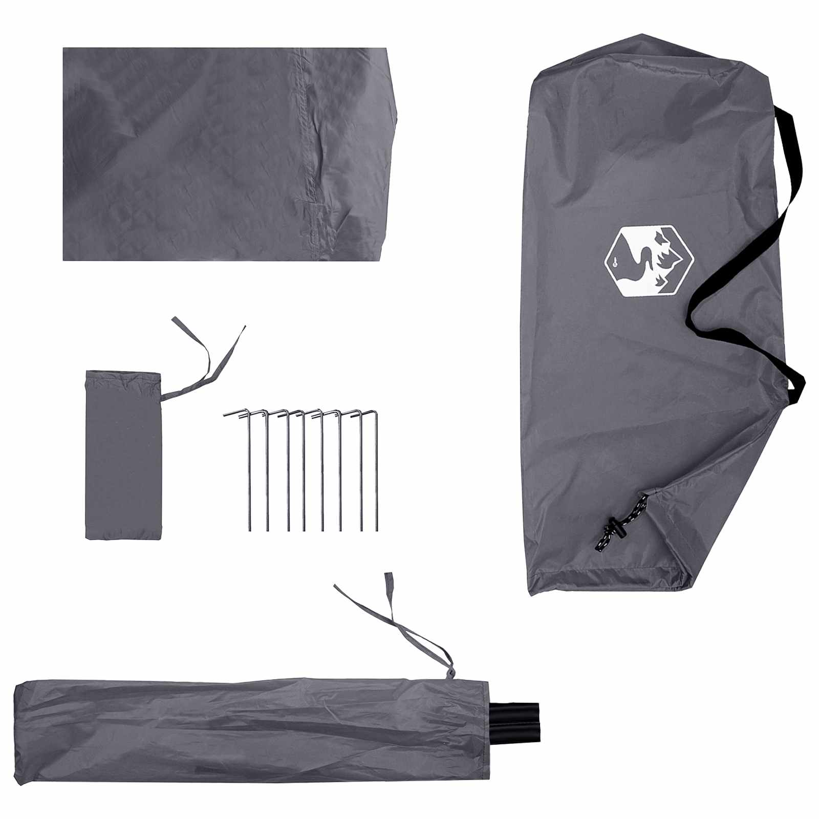 2-in-1 Regen Poncho met Kap Grijs en Oranje 262 x 126 x 130 cm – afbeelding 10
