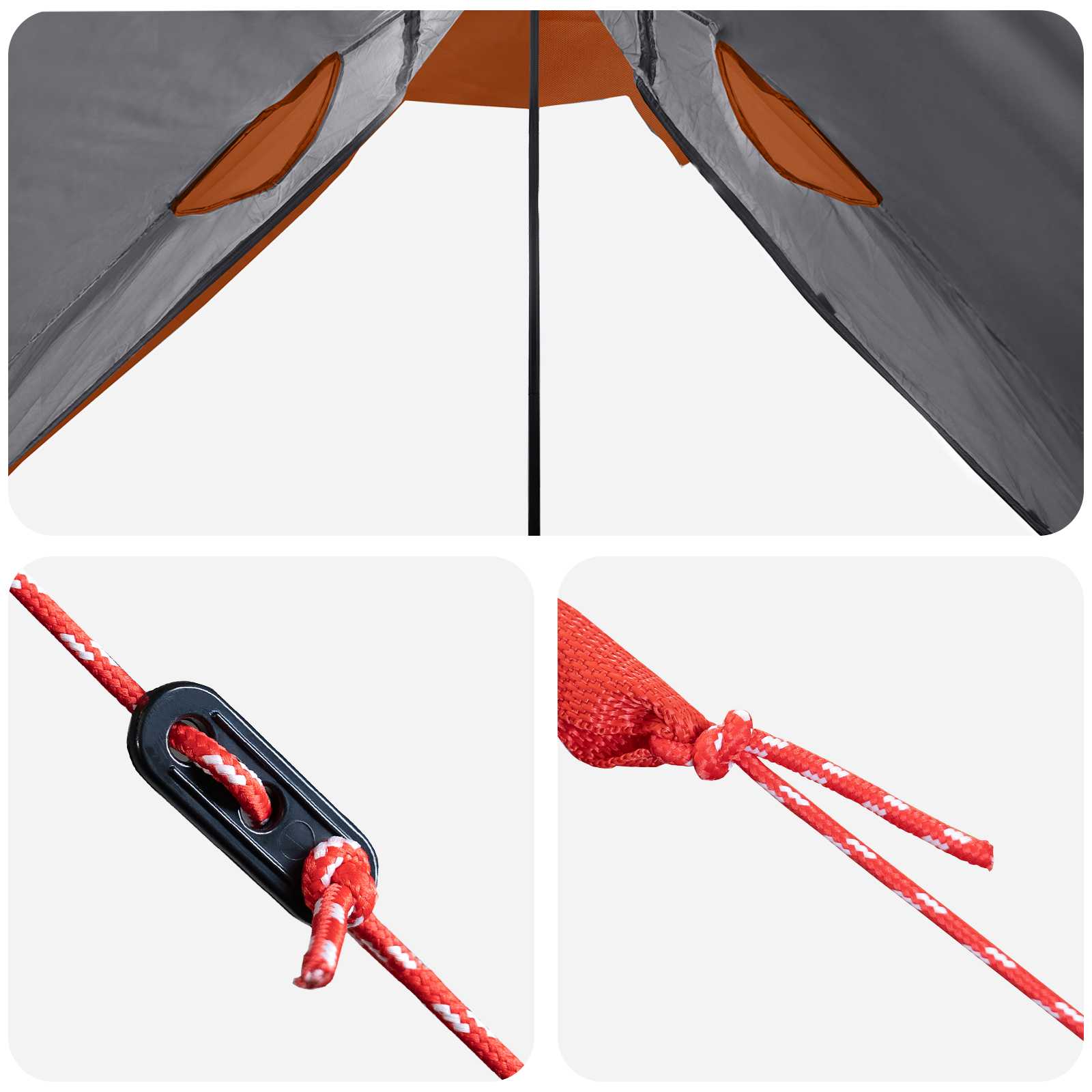 2-in-1 Regen Poncho met Kap Grijs en Oranje 262 x 126 x 130 cm – afbeelding 11