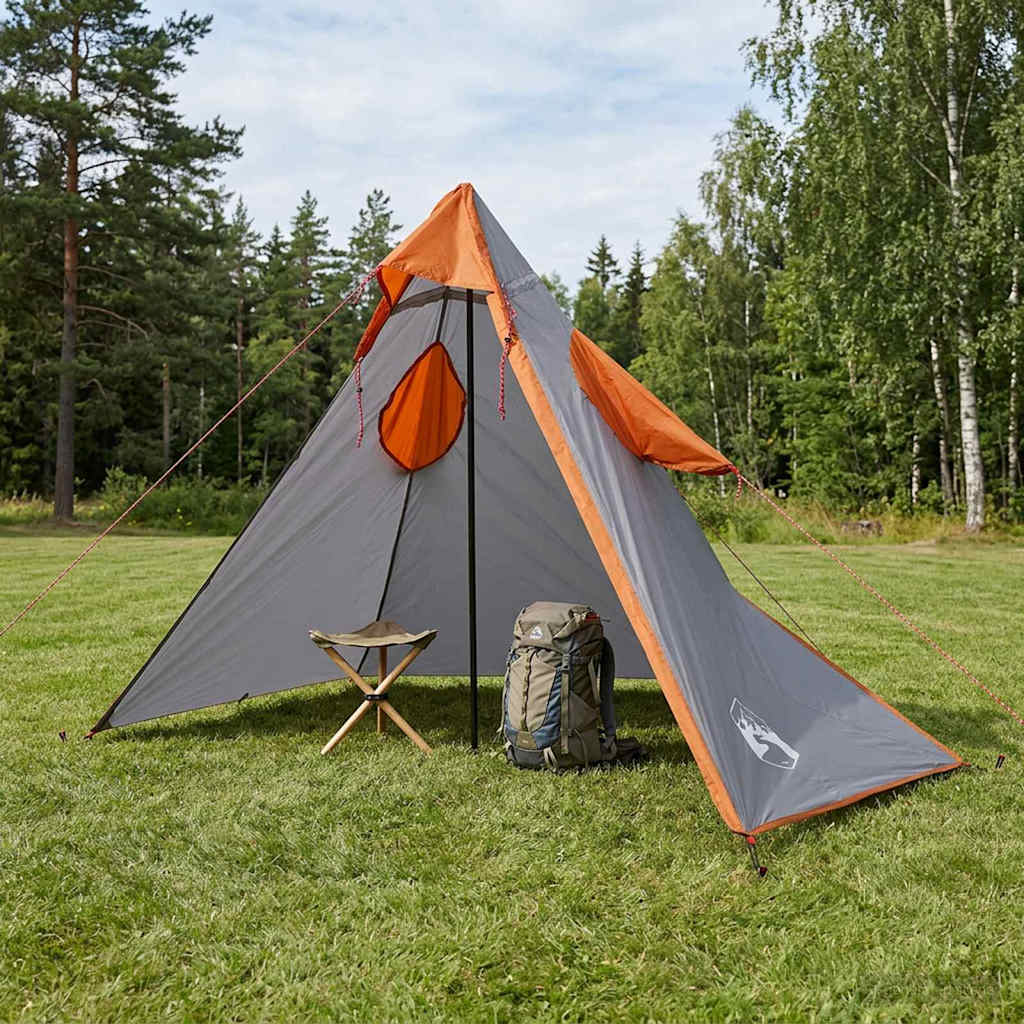 2-in-1 Regen Poncho met Kap Grijs en Oranje 262 x 126 x 130 cm – afbeelding 3