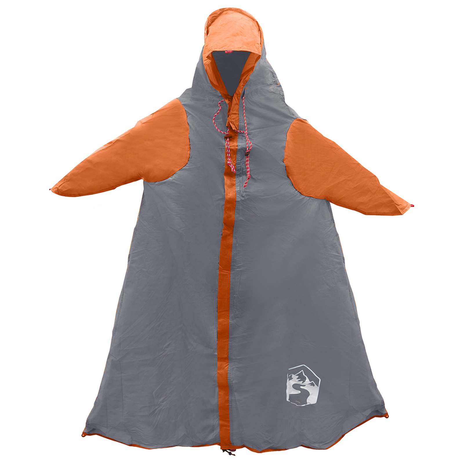 2-in-1 Regen Poncho met Kap Grijs en Oranje 262 x 126 x 130 cm – afbeelding 4