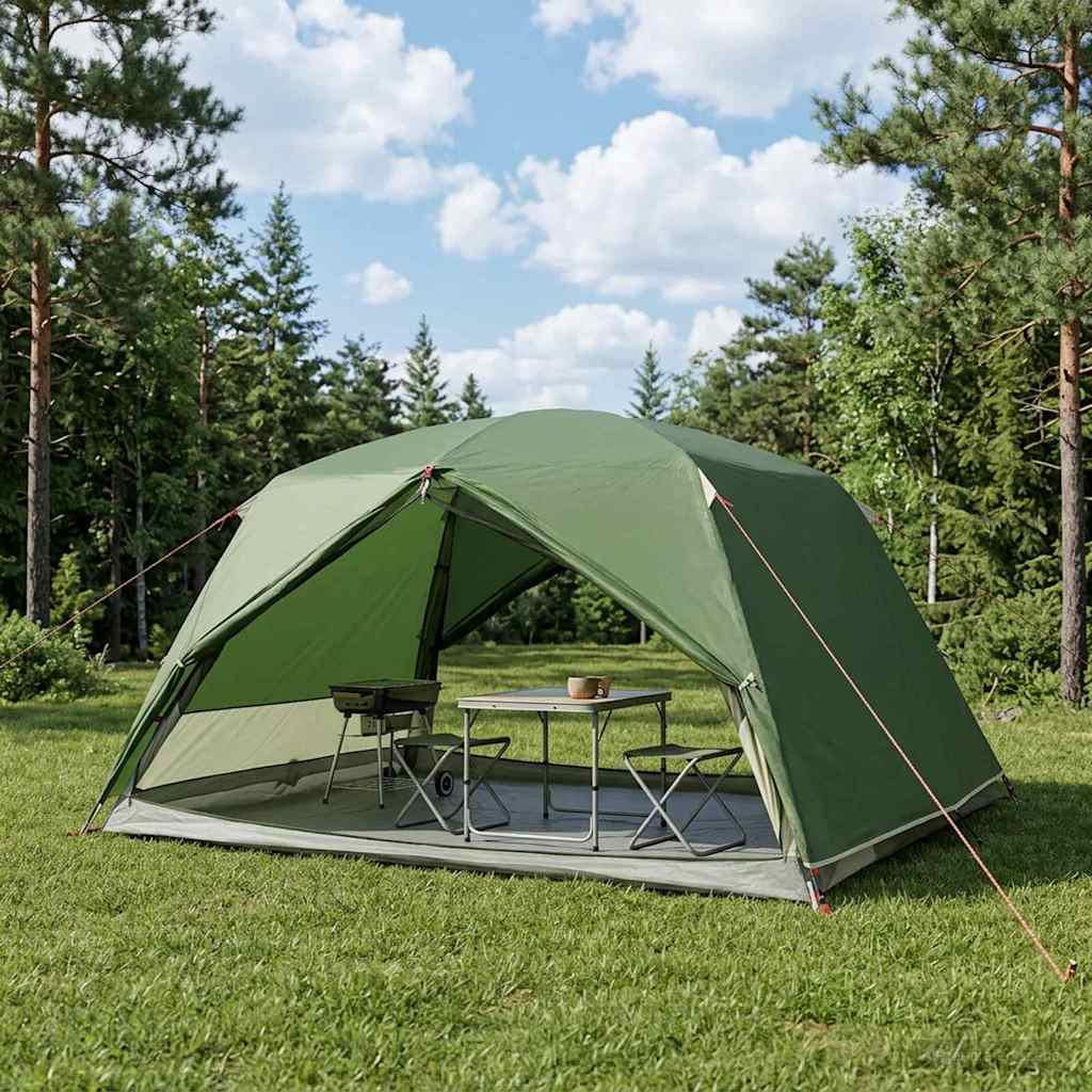 Backpacking Tent Groen 4-persoons 185T Polyester met PU Coating