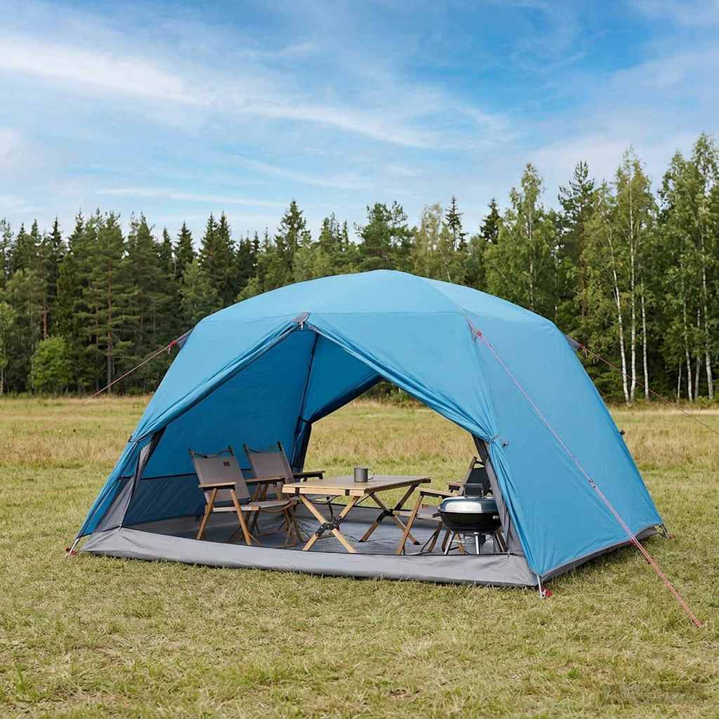 Backpacking Tent Blauw 4-persoons 185T Polyester met PU Coating