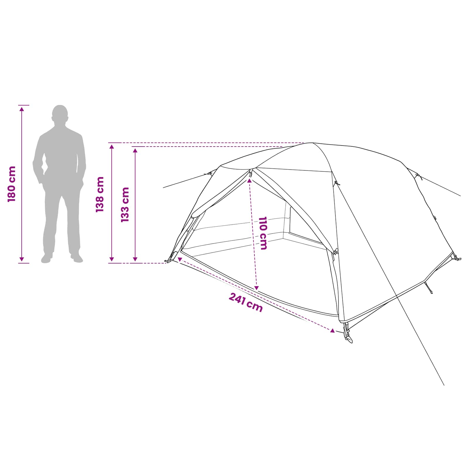 Backpacking Tent Grijs en Oranje 4-persoons – afbeelding 12