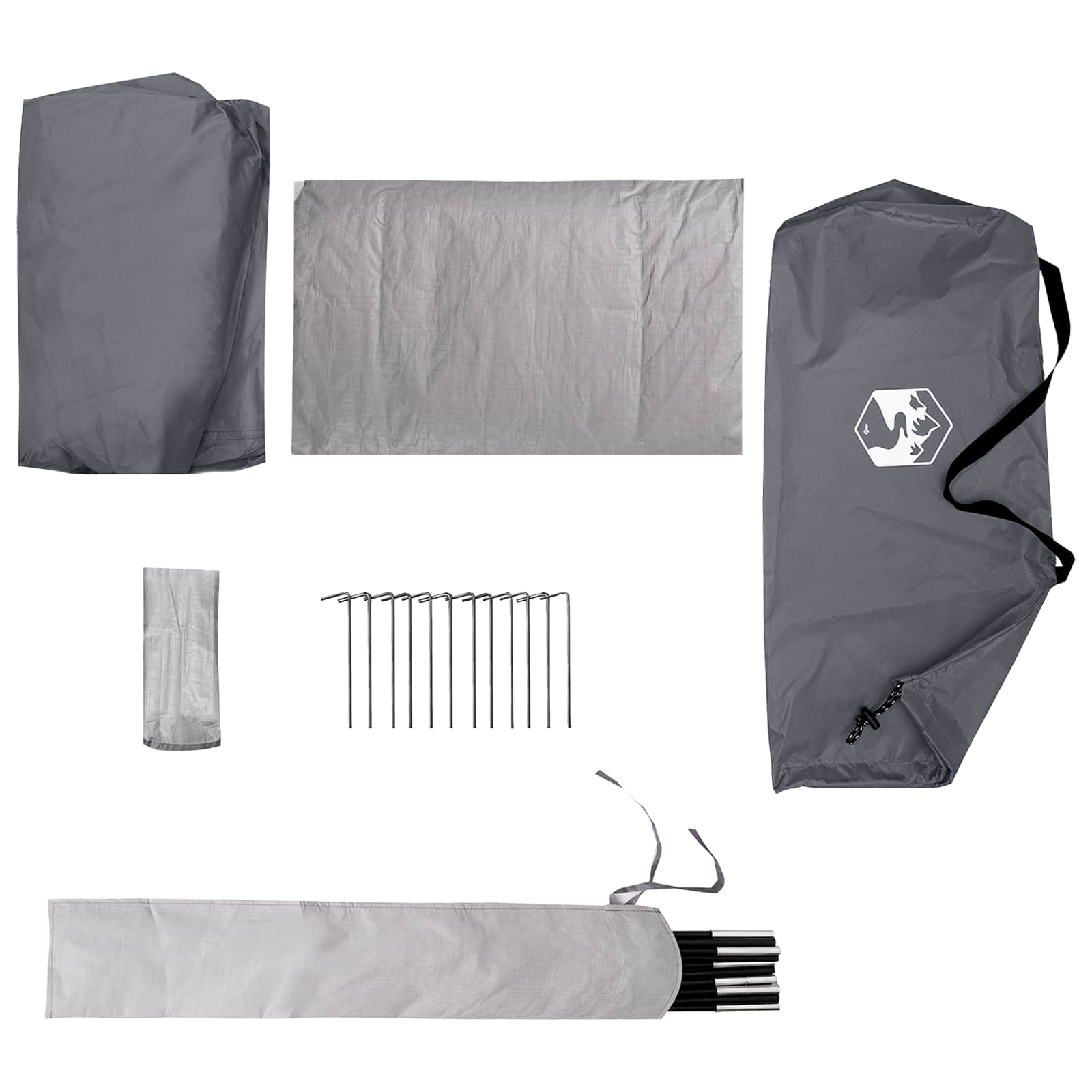 Backpacking Tent Grijs en Oranje 4-persoons – afbeelding 9