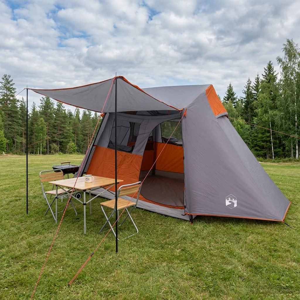 Tunneltent Grijs en Oranje 475 x 220 x 192 cm – afbeelding 1