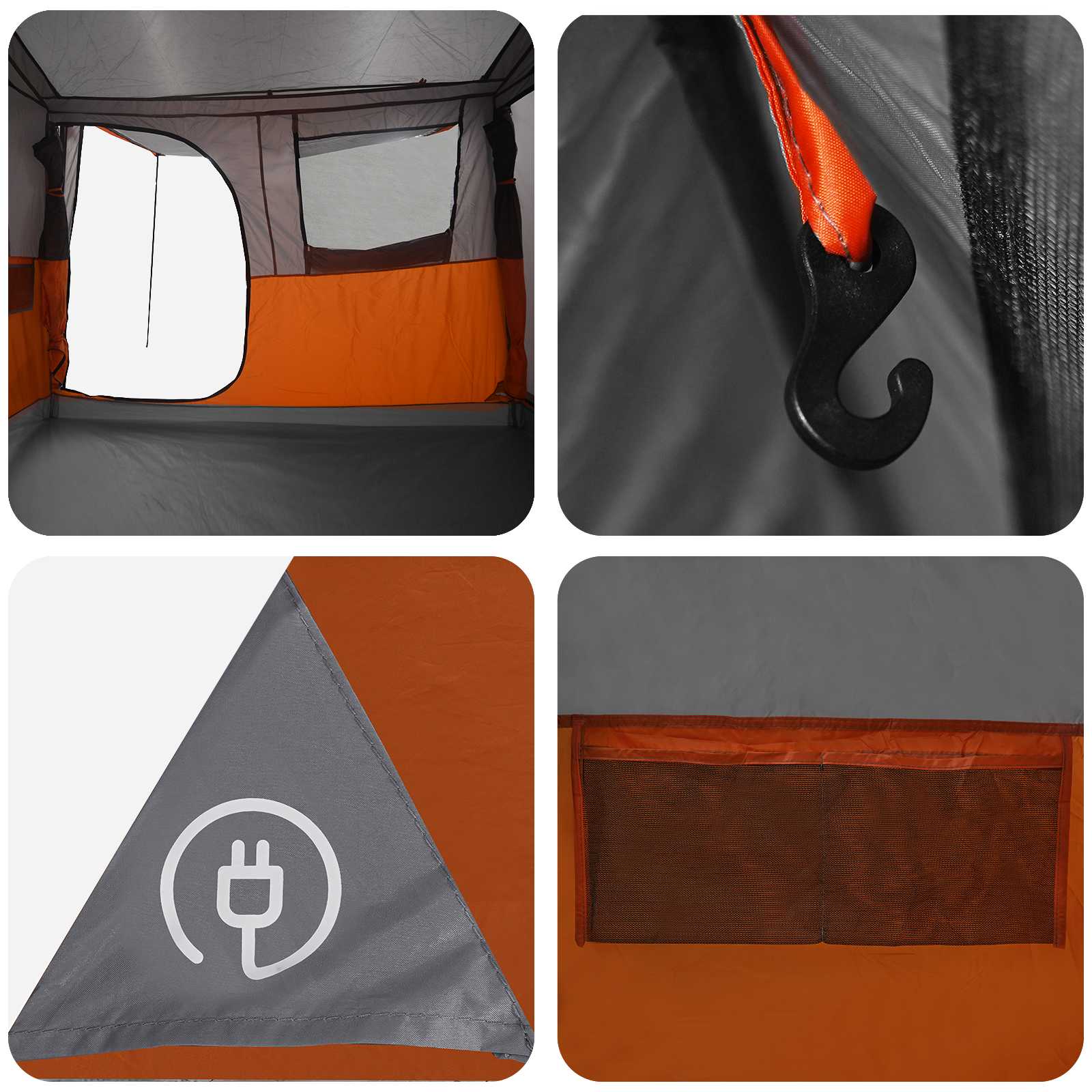 Tunneltent Grijs en Oranje 475 x 220 x 192 cm – afbeelding 9