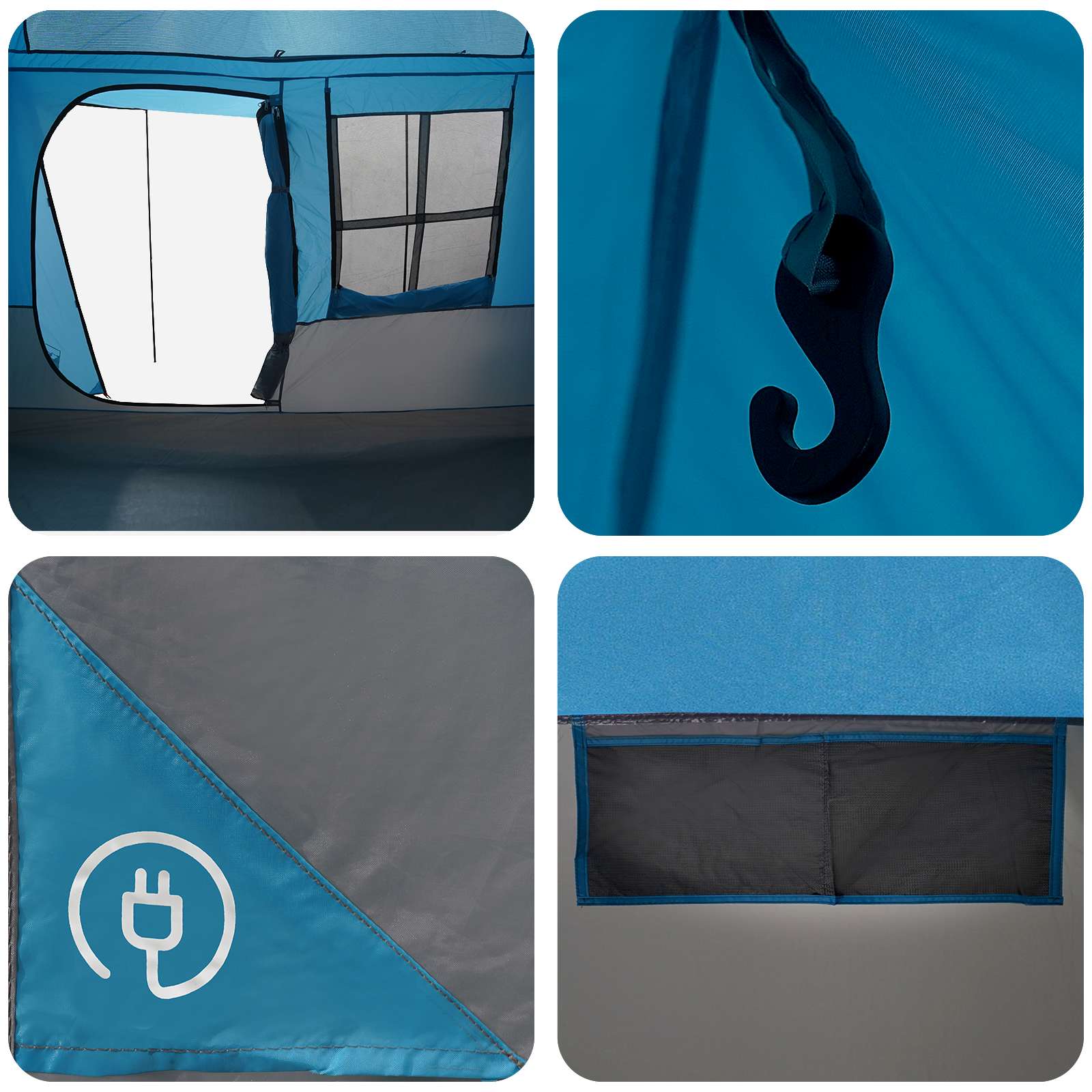 Tunneltent Blauw 275 x 240 x 200 cm – afbeelding 9