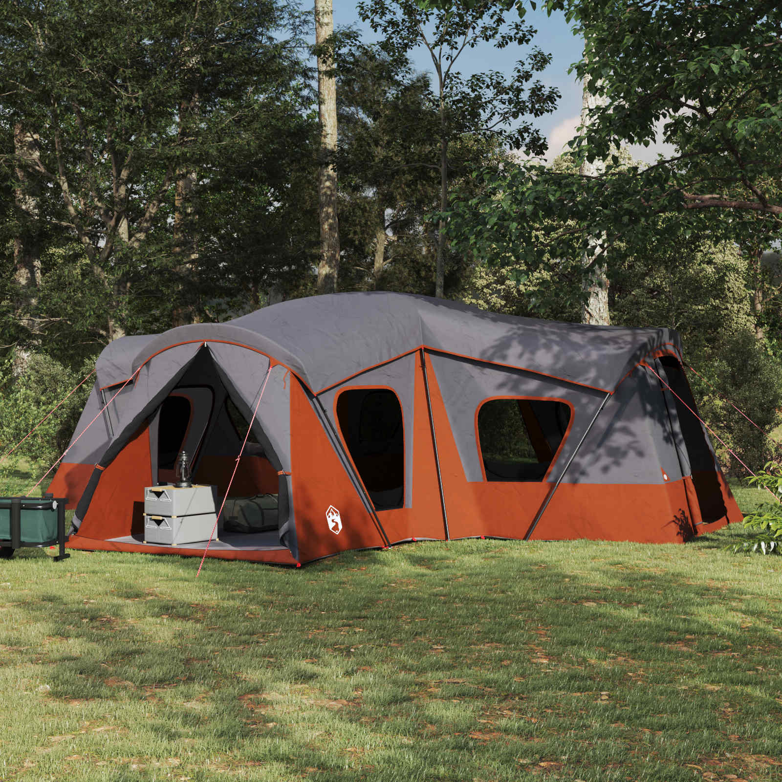 Gezinstent Grijs en Oranje 610 x 610 x 210 cm – afbeelding 1
