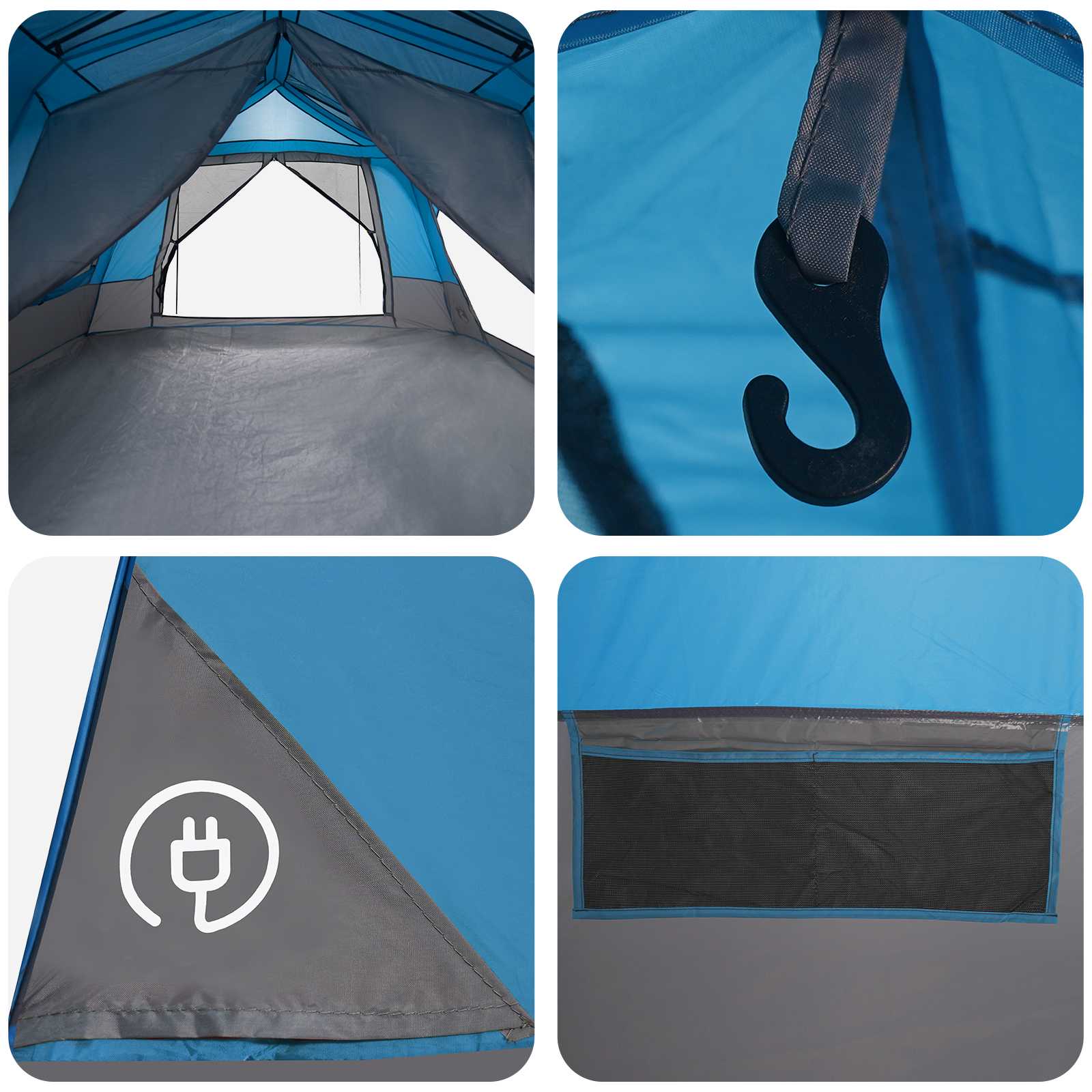 Directe Tent Blauw 10-persoons 185T Polyester met PU Coating – afbeelding 10