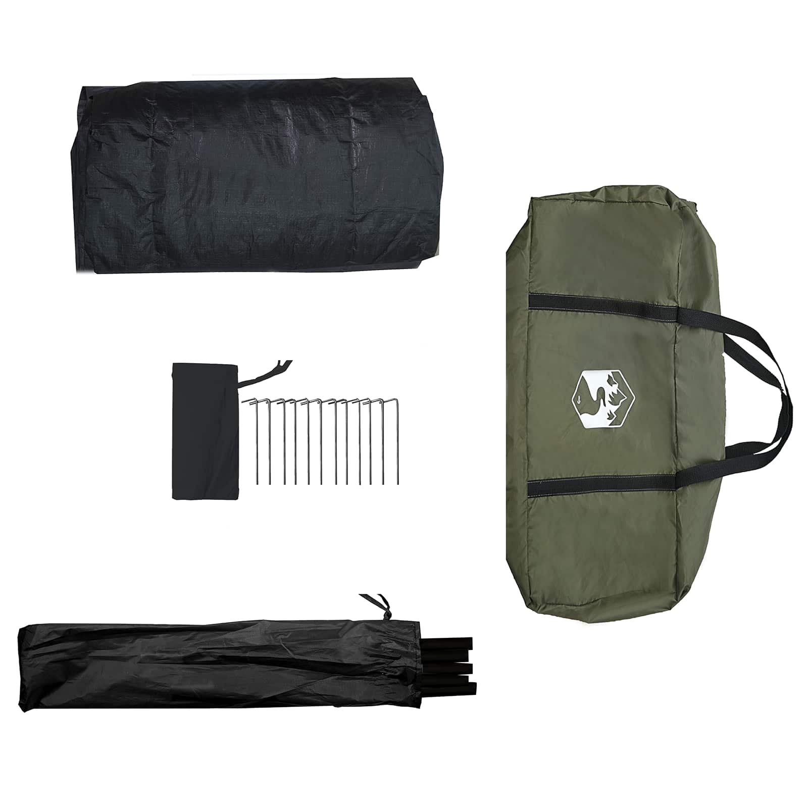 Huisje Tent Legergroen 340 x 246 x 210 cm Polykatoen – afbeelding 8