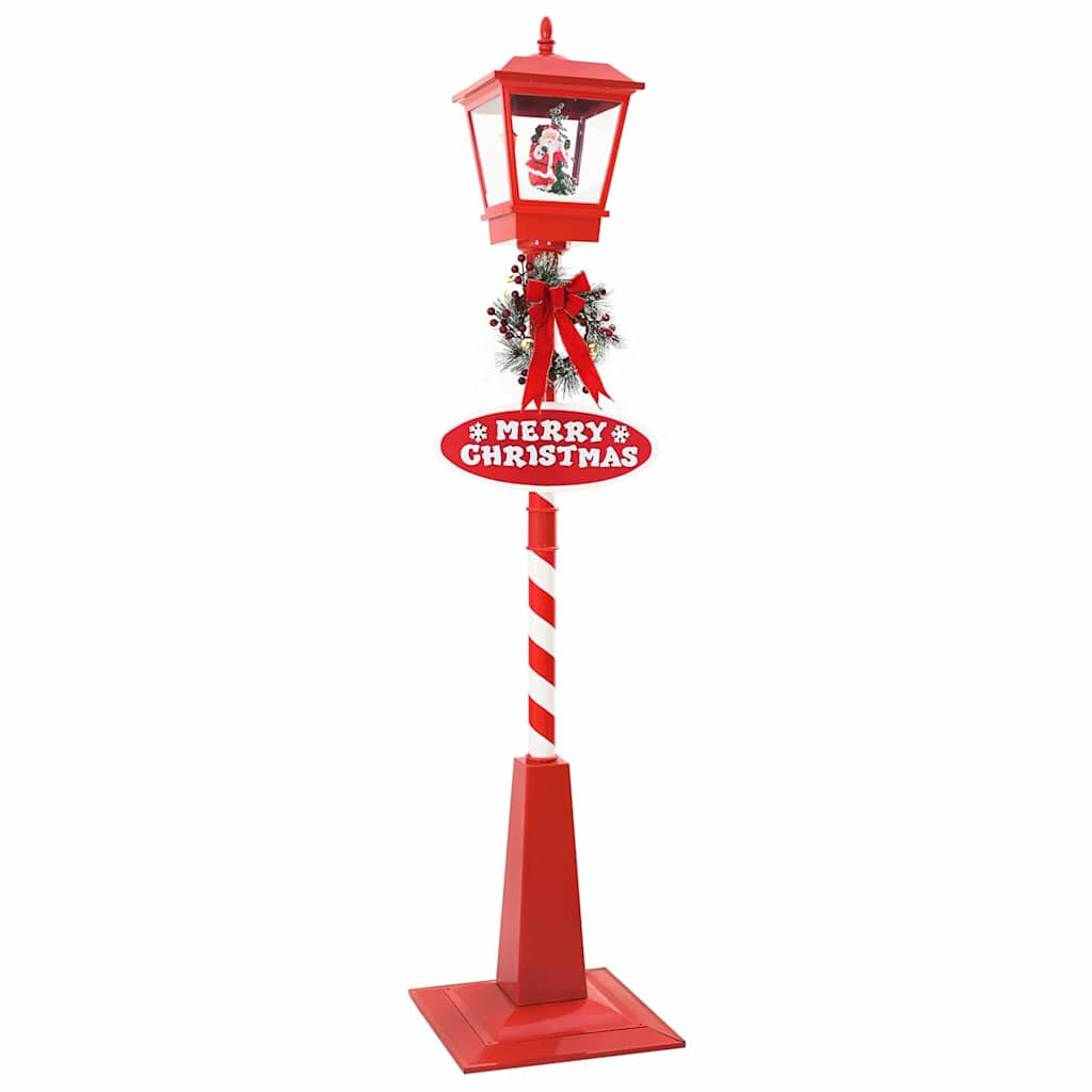 Kerststraatlamp met lantaarn Rood 40,5x40,5x180cm Kunststof – afbeelding 2