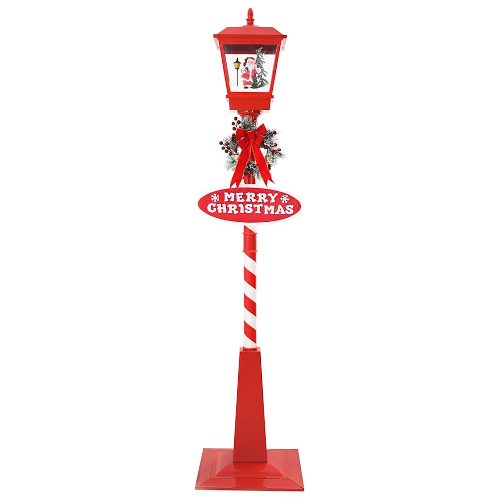 Kerststraatlamp met lantaarn Rood 40,5x40,5x180cm Kunststof – afbeelding 4