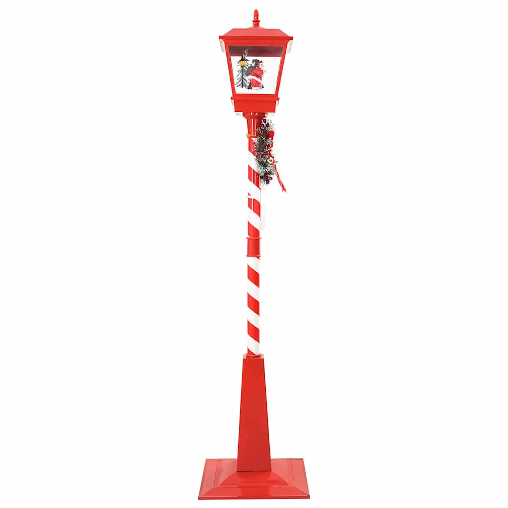 Kerststraatlamp met lantaarn Rood 40,5x40,5x180cm Kunststof – afbeelding 5