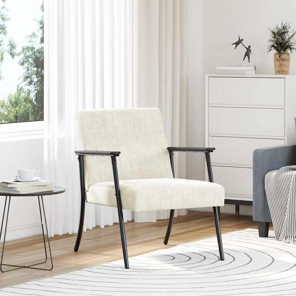 Fauteuil Crème 59 x 75 x 78 cm Fluweel