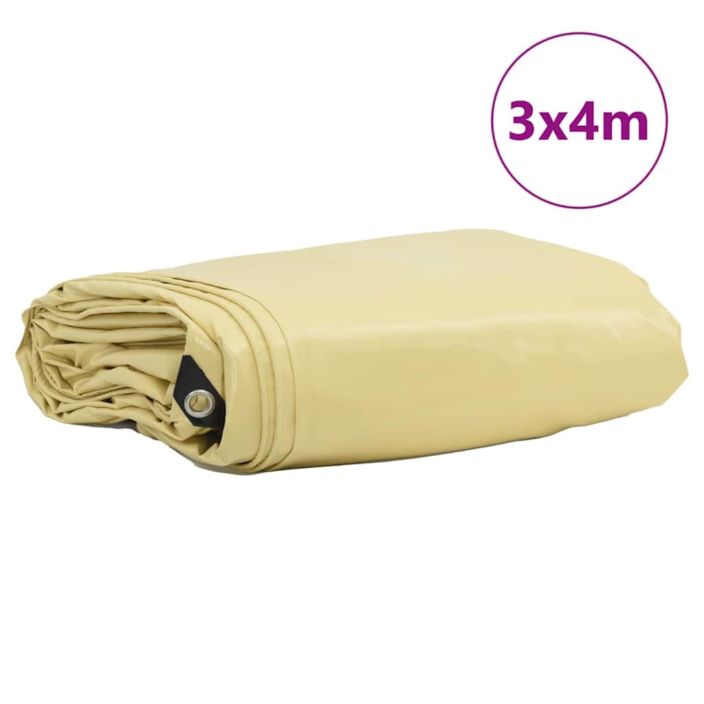 Zeil 650g / m² Beige 3 x 4 m Canvas met PVC-coating – afbeelding 2
