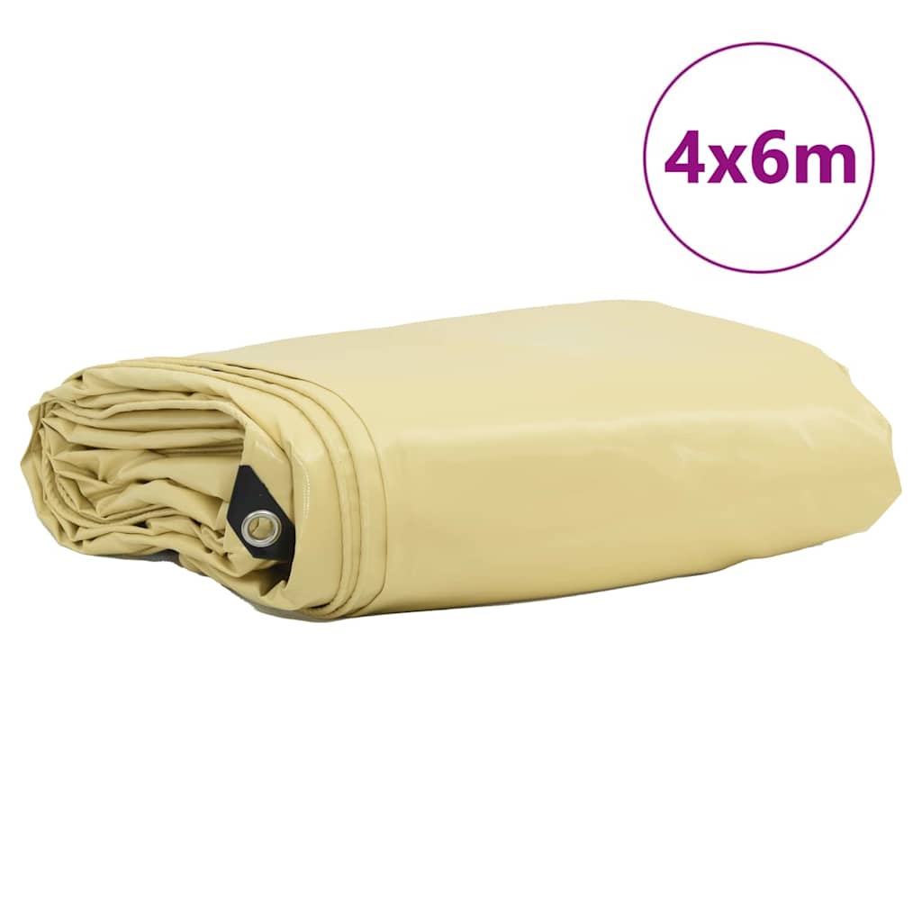 Zeil 650g / m² Beige 4 x 6 m Canvas met PVC-coating – afbeelding 2