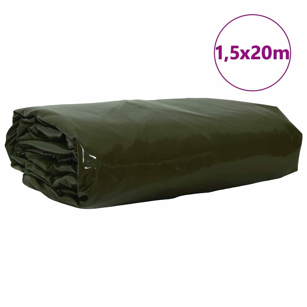 Zeil 650g / m² Olijf Groen 1,5 x 20 m Canvas met PVC-coating – afbeelding 2