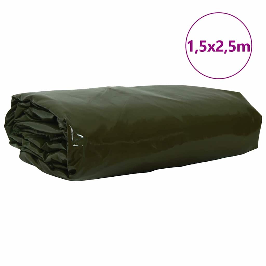 Zeil 650g / m² Olijf Groen 1,5 x 2,5 m Canvas met PVC-coating – afbeelding 2