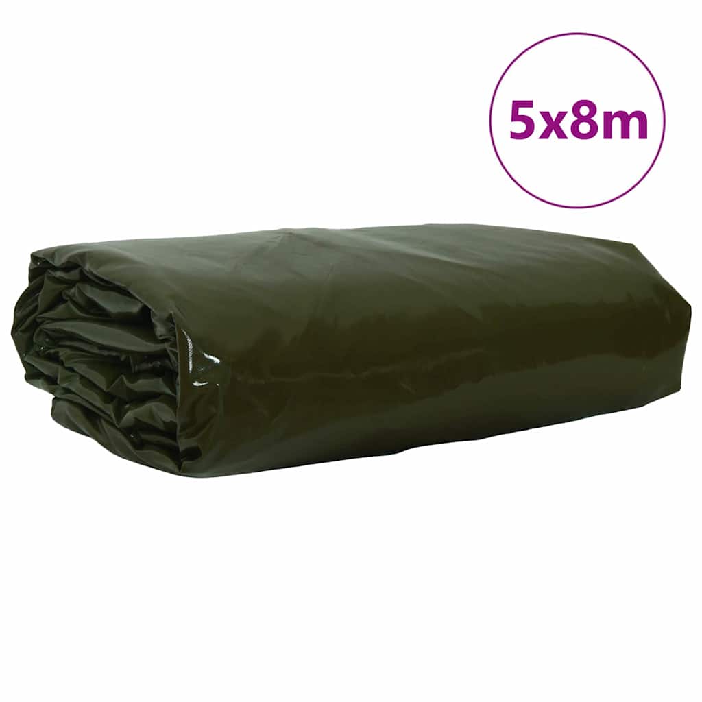 Zeil 650g / m² Olijf Groen 5 x 8 m Canvas met PVC-coating – afbeelding 2