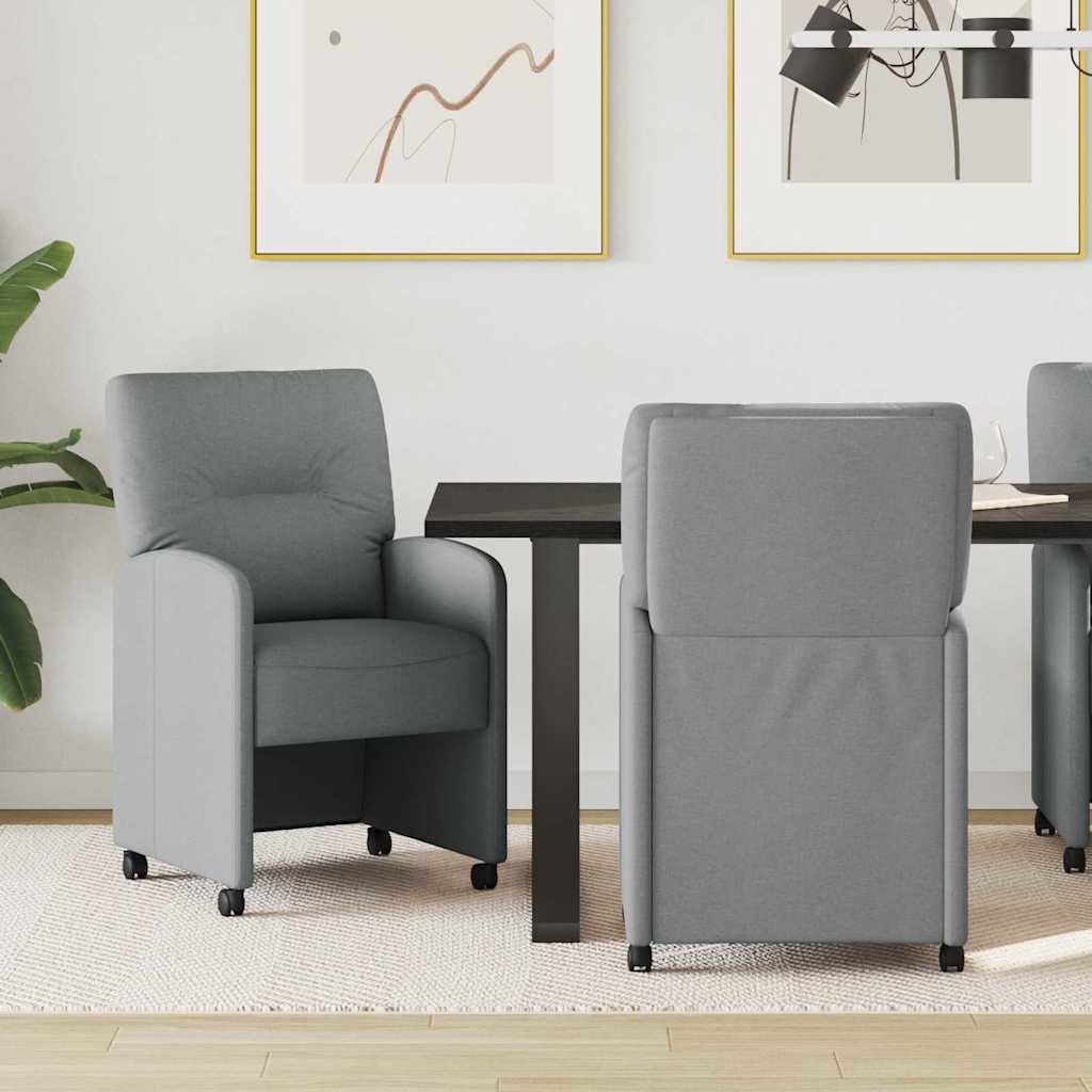 Eetkamerstoelen met Wieltjes 2 pcs Lichtgrijs 57 x 67 x 95 cm