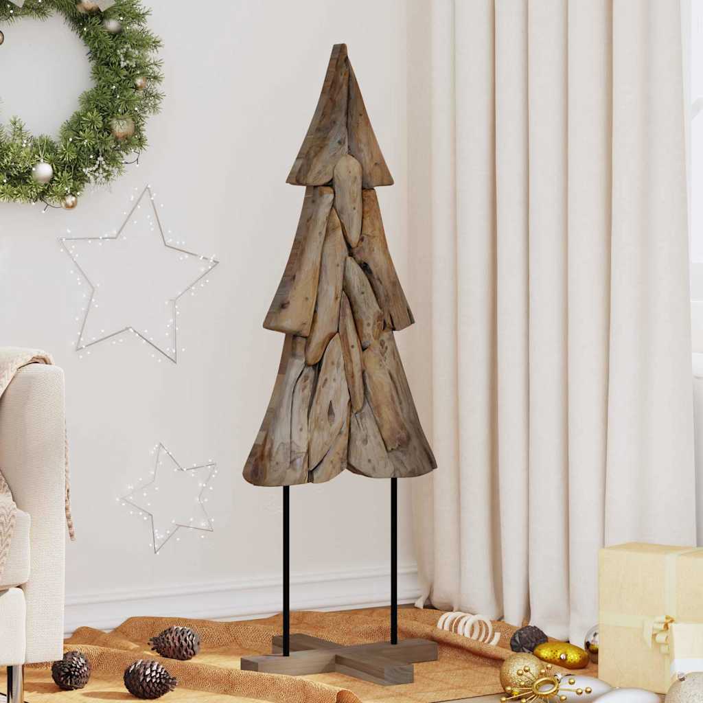Kerstboom met standaard Bruin 121 cm Massief teakhout