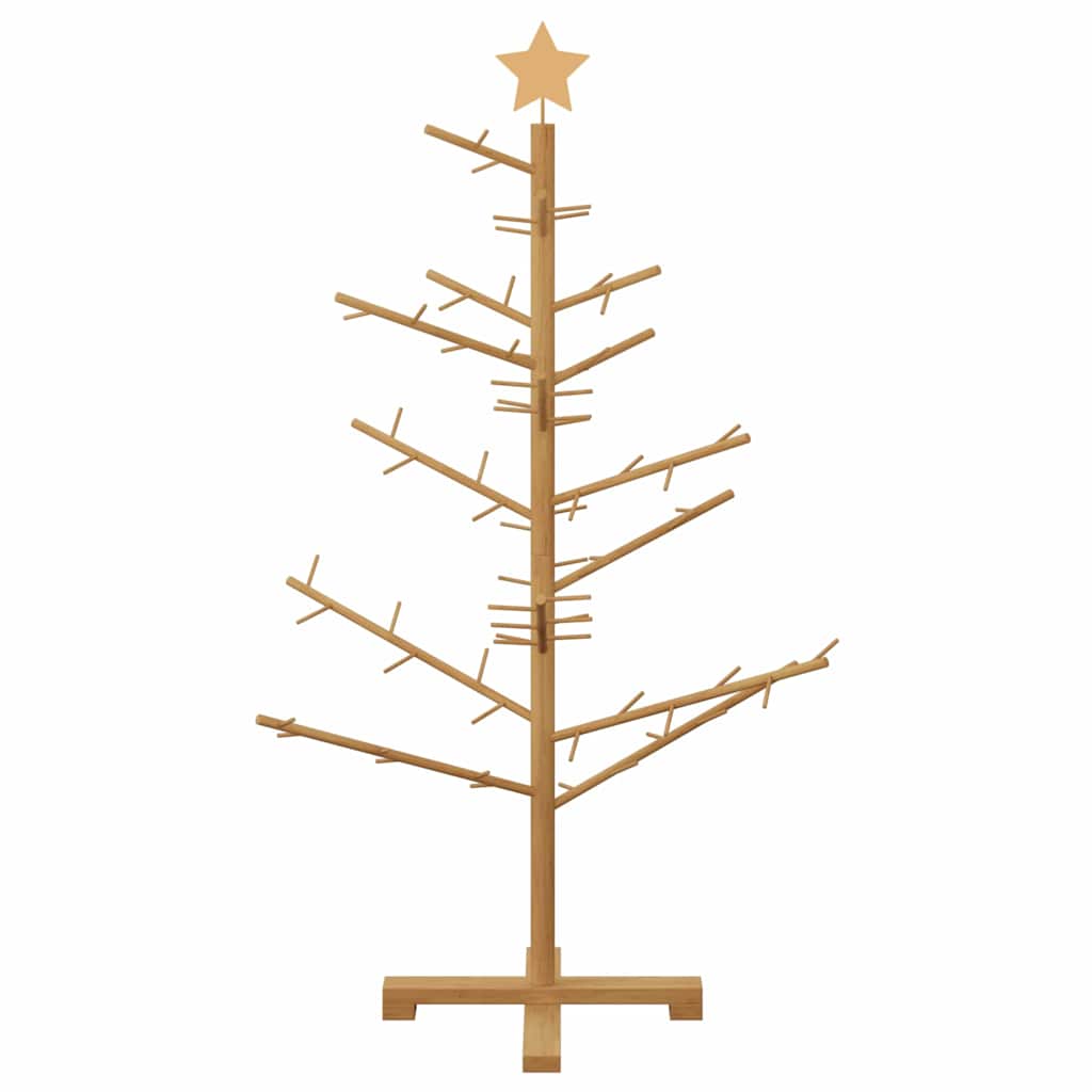 Houten kerstboom met standaard Bruin 125 cm Massief grenenhout – afbeelding 5
