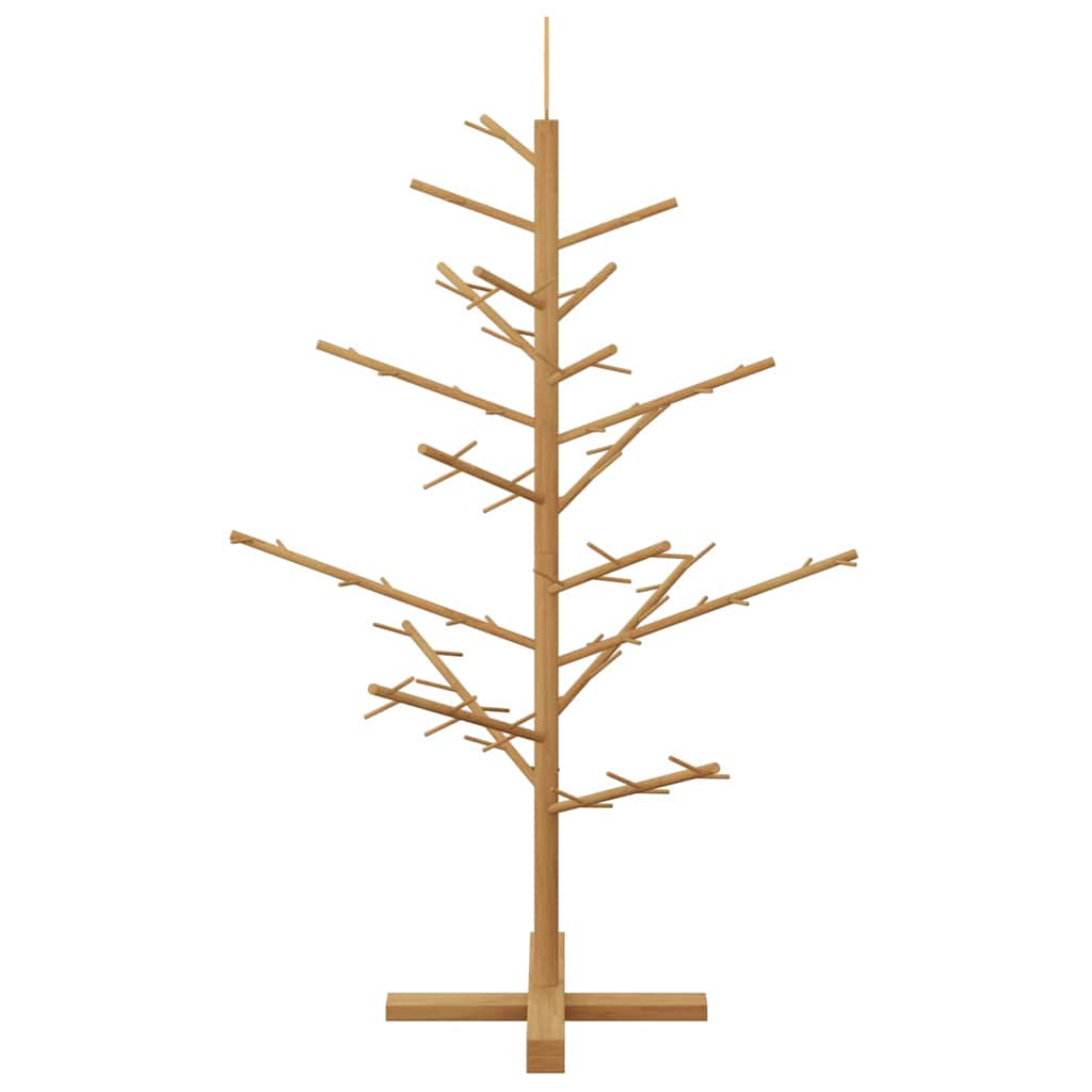 Houten kerstboom met standaard Bruin 125 cm Massief grenenhout – afbeelding 6