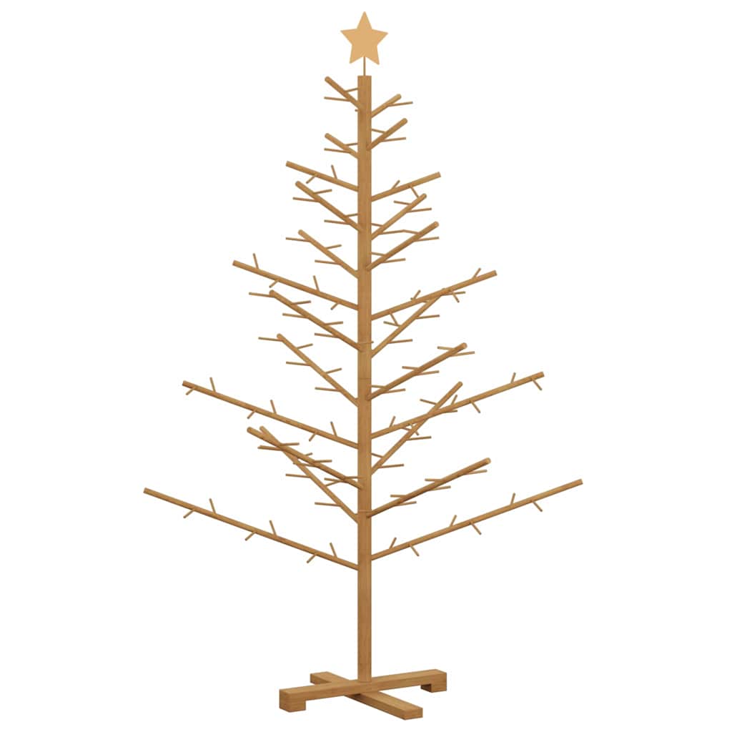 Houten kerstboom met standaard Bruin 150 cm Massief grenenhout – afbeelding 2