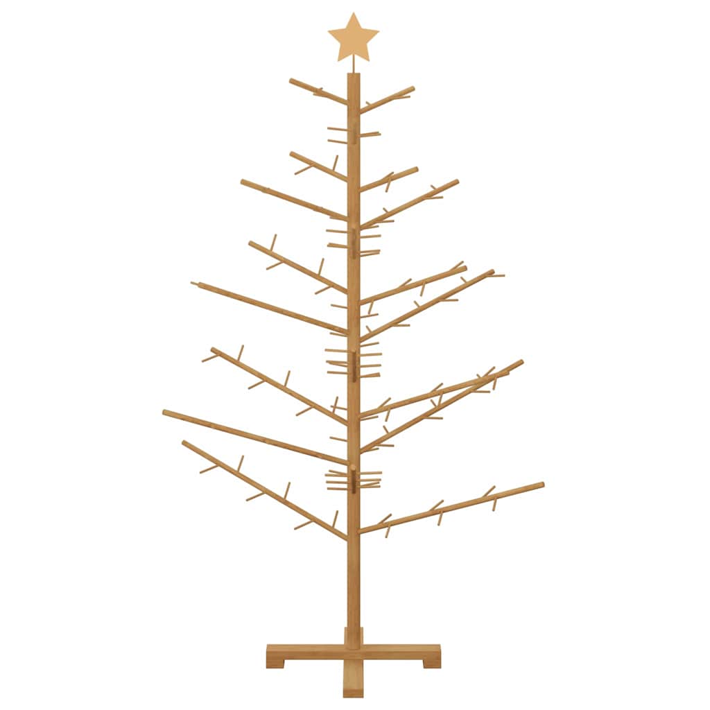 Houten kerstboom met standaard Bruin 150 cm Massief grenenhout – afbeelding 5