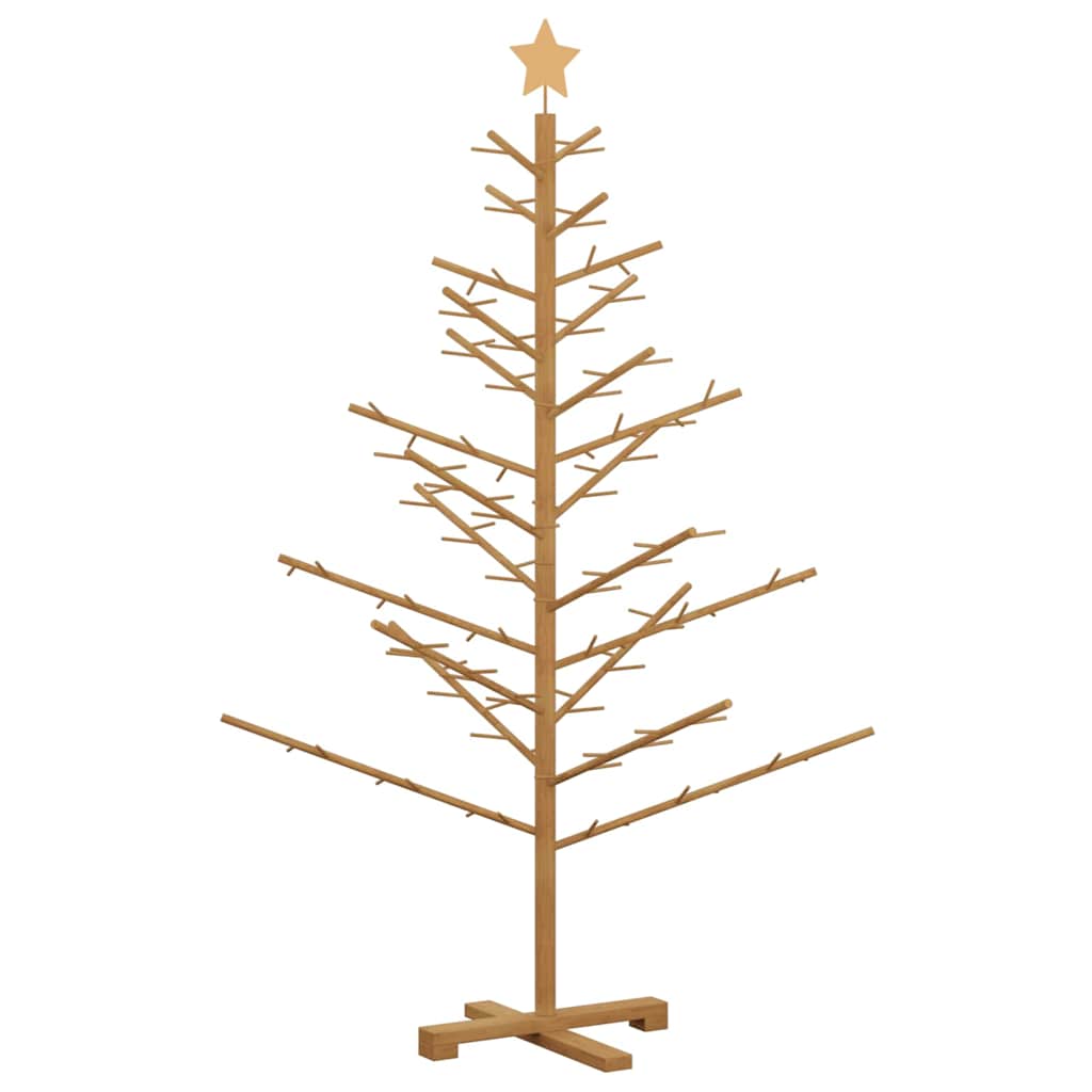 Houten kerstboom met standaard Bruin 150 cm Massief grenenhout – afbeelding 7