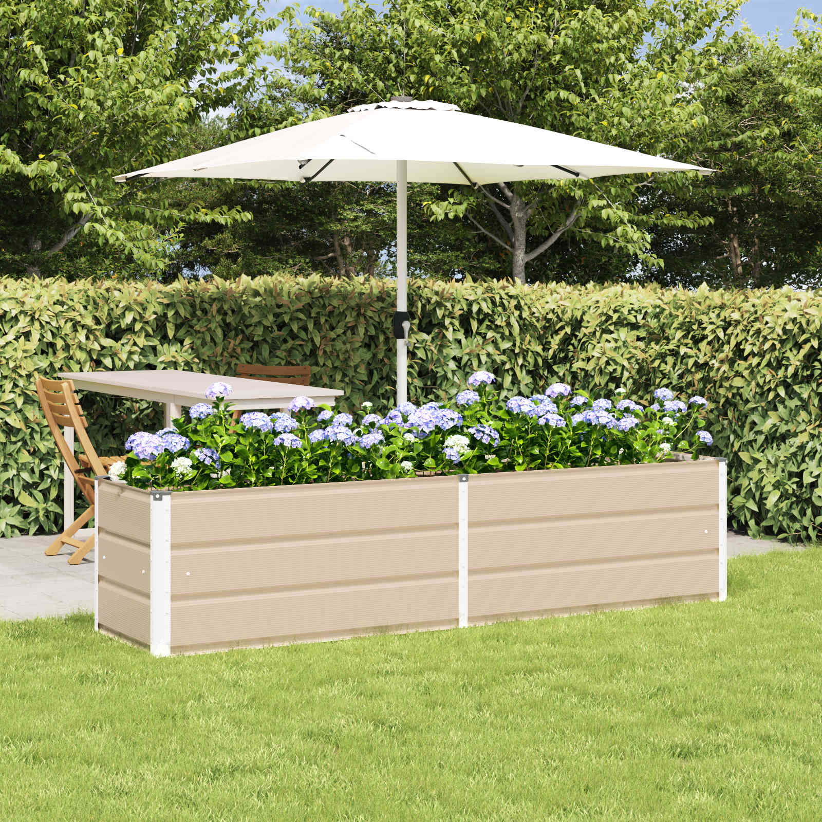 Plantenbak Ivoor 195 x 50 x 45 cm Gegalvaniseerd staal