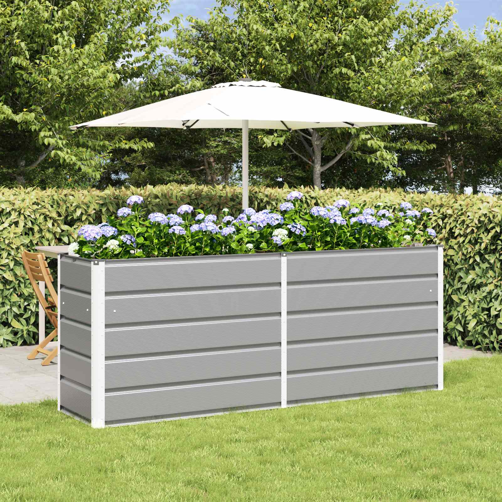 Plantenbak Lichtgrijs 195 x 50 x 75 cm Gegalvaniseerd staal