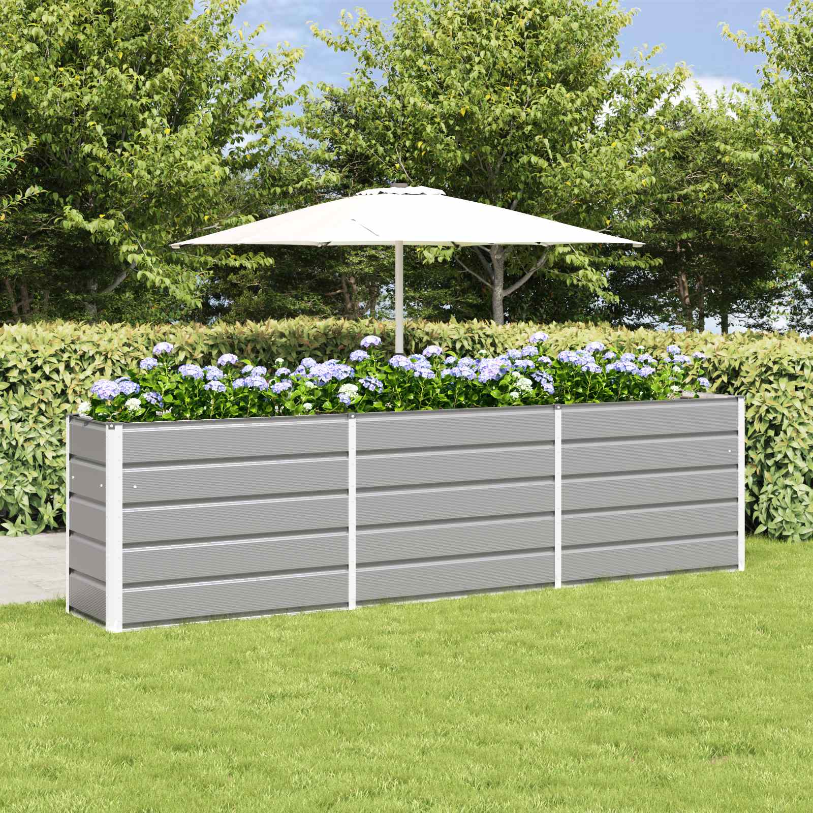 Plantenbak Lichtgrijs 290 x 50 x 75 cm Gegalvaniseerd staal