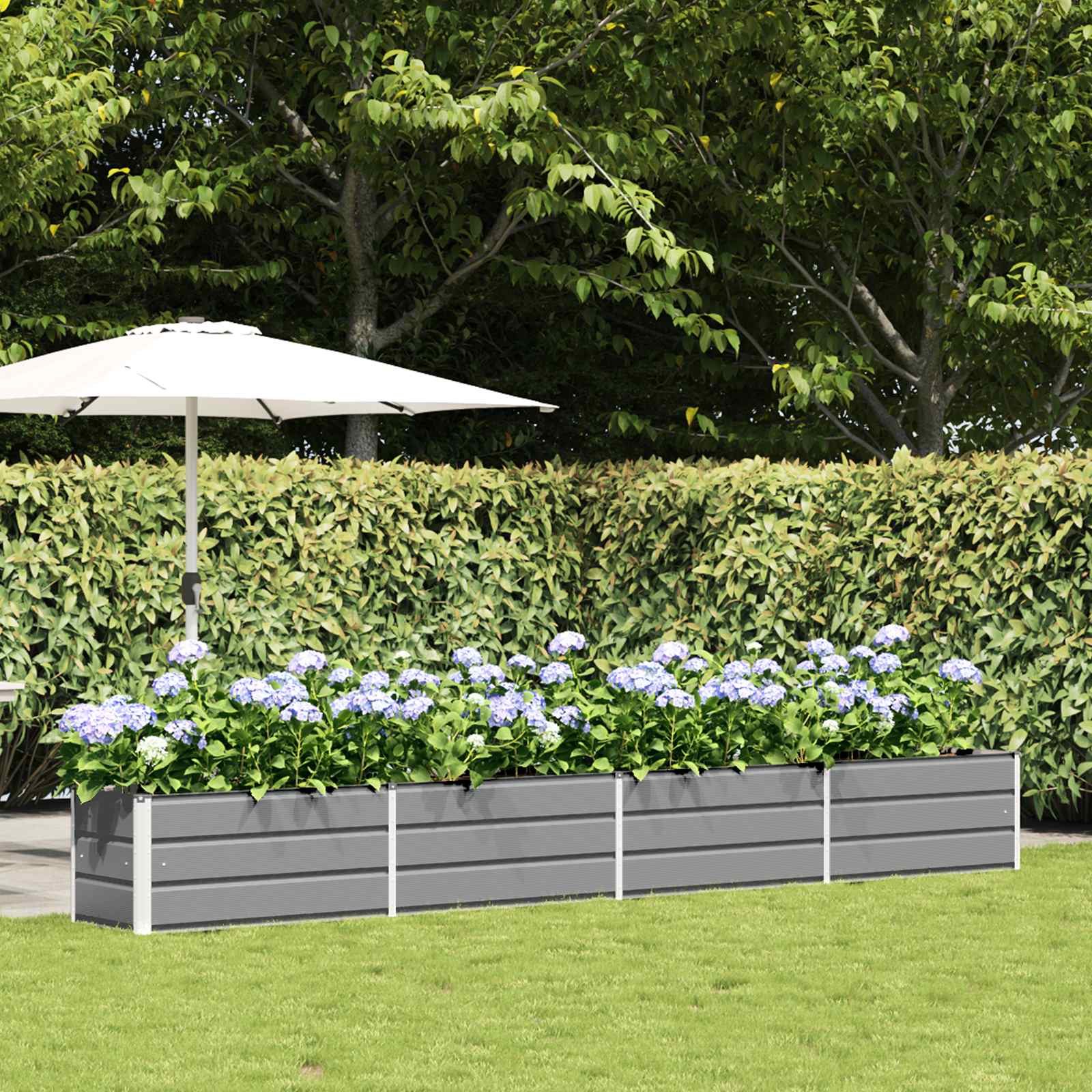 Plantenbak Lichtgrijs 385 x 50 x 45 cm Gegalvaniseerd staal