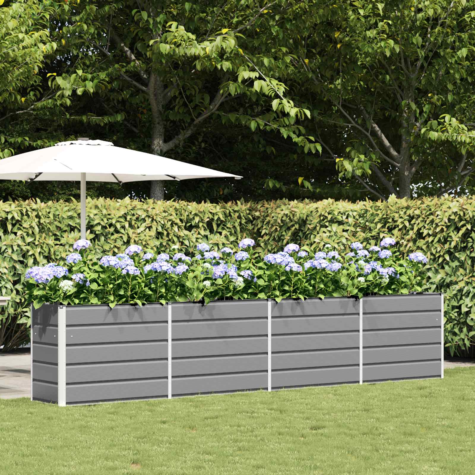 Plantenbak Lichtgrijs 385 x 50 x 75 cm Gegalvaniseerd staal – afbeelding 1
