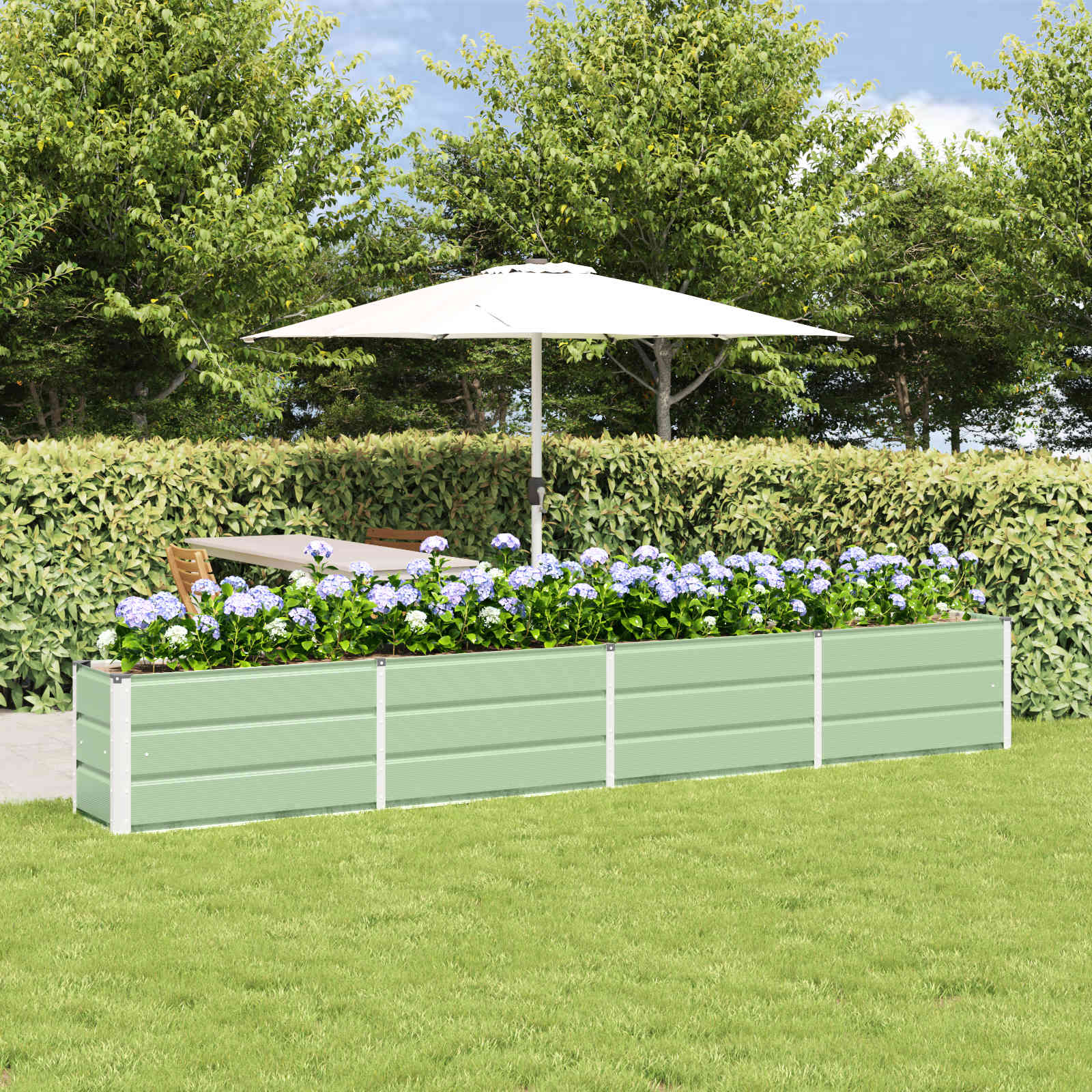 Plantenbak Groen 320 x 40 x 45 cm Staal – afbeelding 1