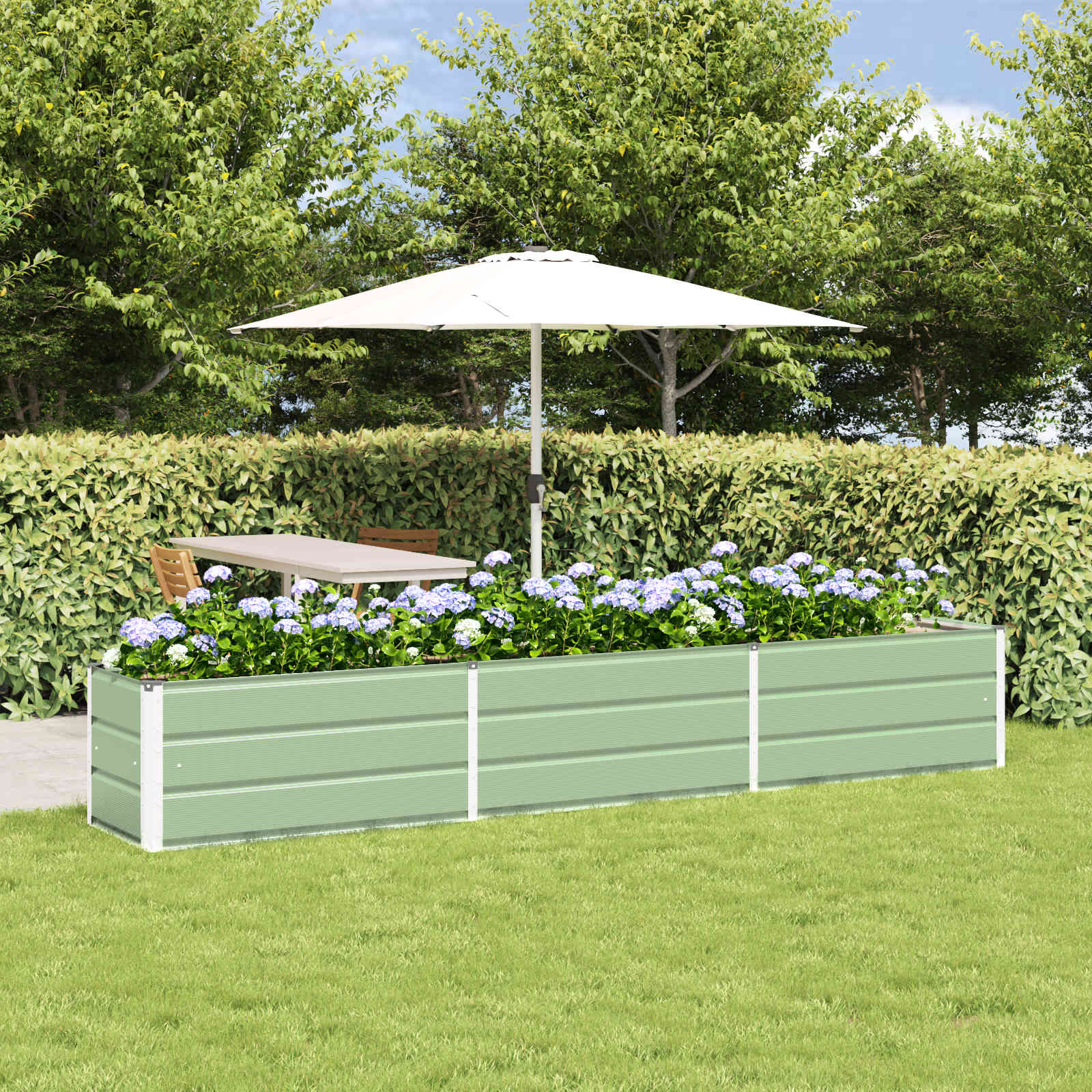 Plantenbak Pastelgroen 290 x 50 x 45 cm Gegalvaniseerd staal