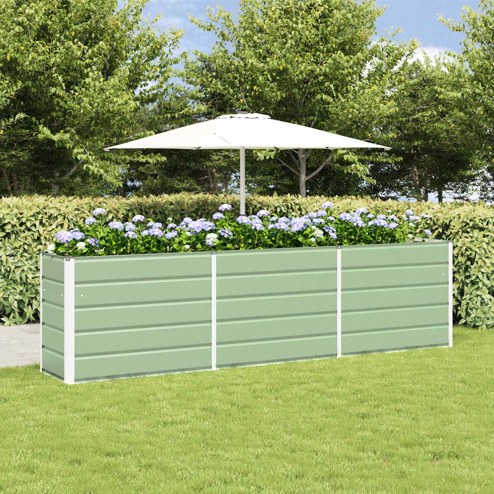 Plantenbak Pastelgroen 290 x 90 x 77 cm Gegalvaniseerd staal
