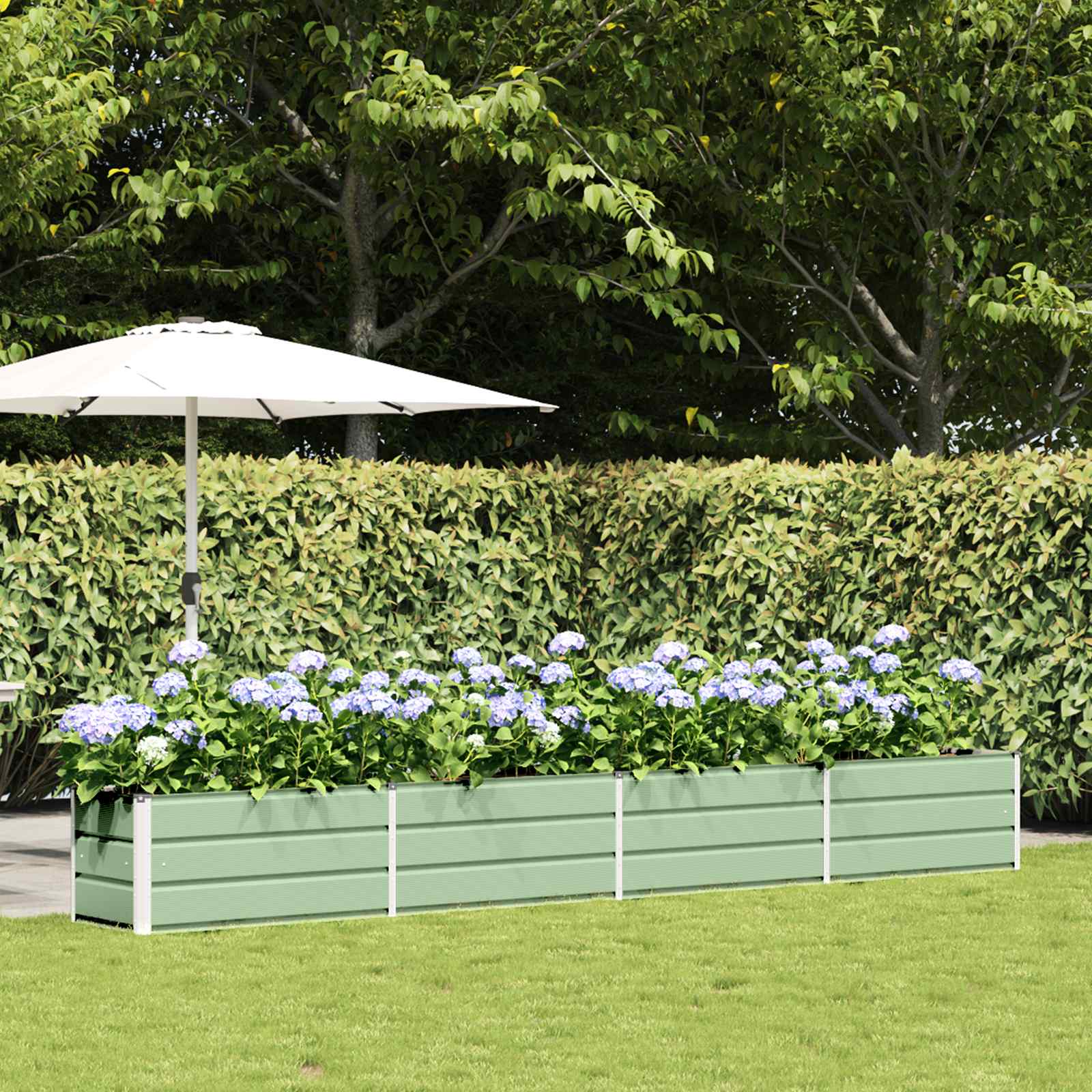 Plantenbak Pastelgroen 385 x 50 x 45 cm Gegalvaniseerd staal