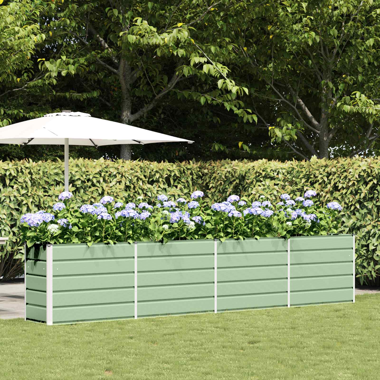 Plantenbak Pastelgroen 385 x 50 x 77 cm Gegalvaniseerd staal