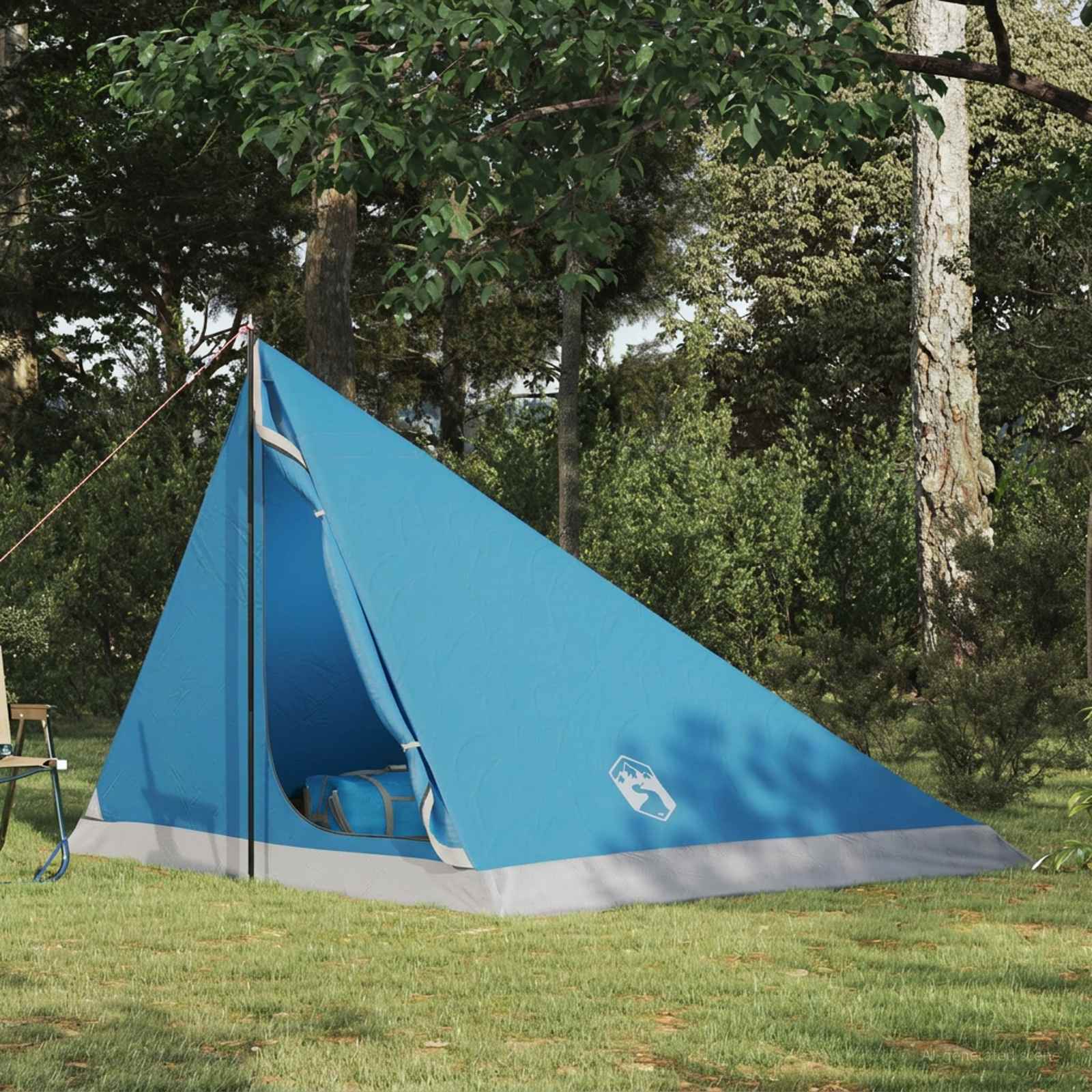 Backpacking Tent Blauw 4-persoons 185T Polyester met PU Coating – afbeelding 1