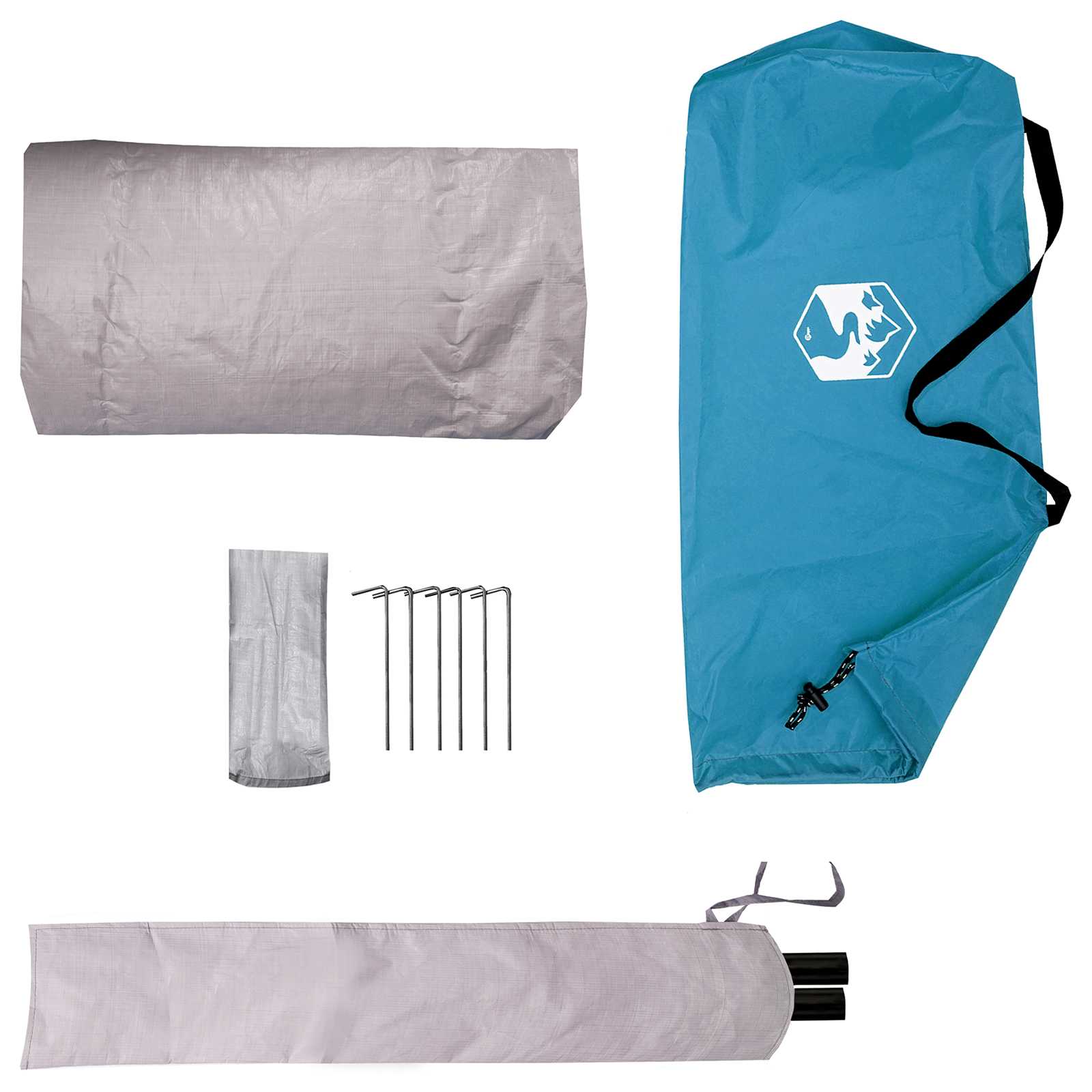 Backpacking Tent Blauw 4-persoons 185T Polyester met PU Coating – afbeelding 10