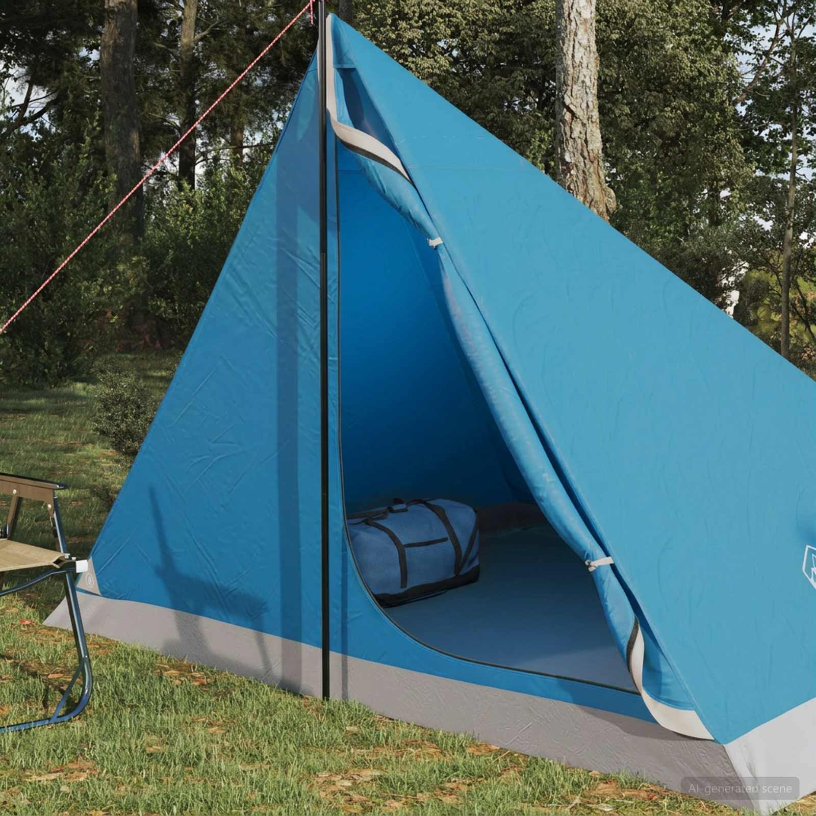 Backpacking Tent Blauw 4-persoons 185T Polyester met PU Coating – afbeelding 3
