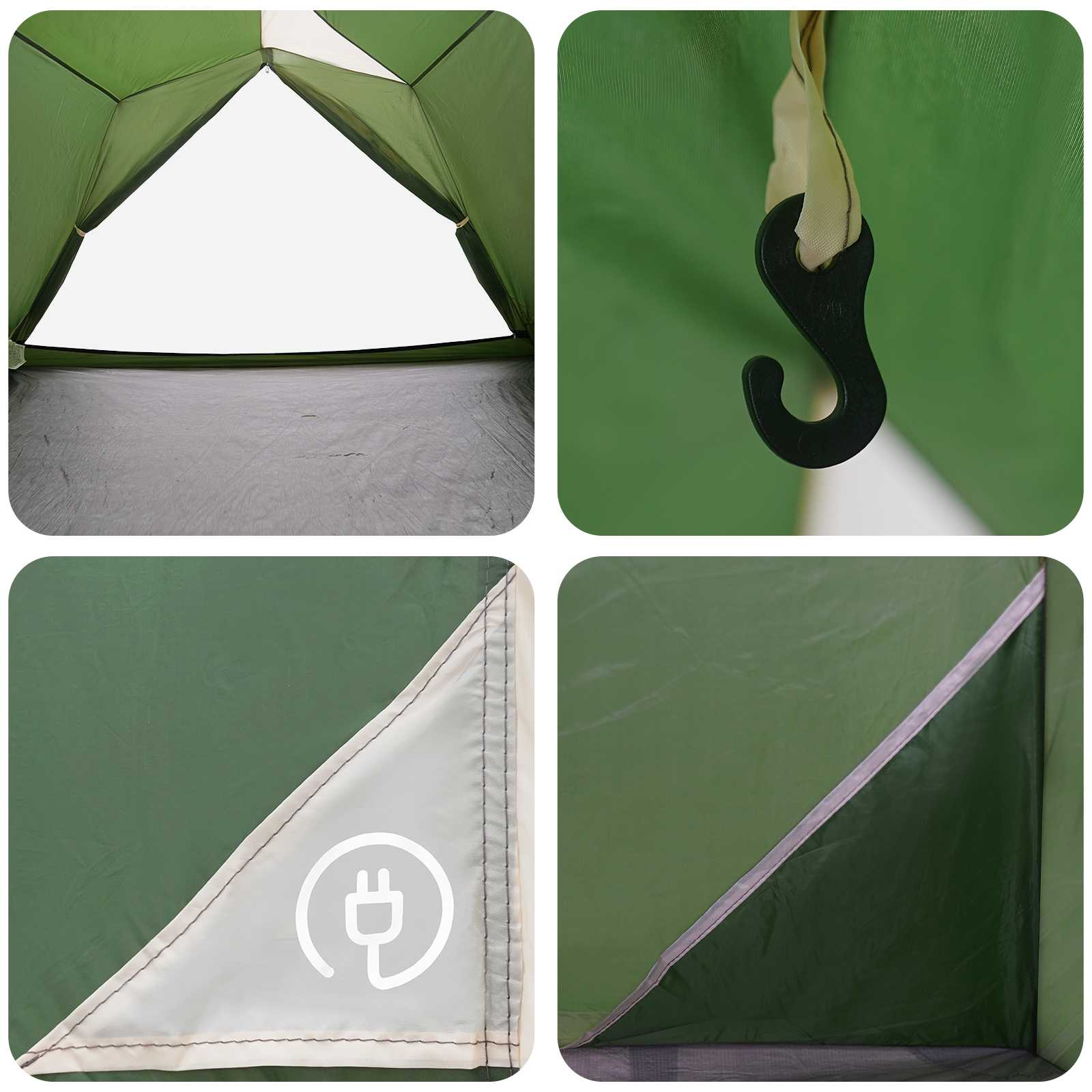 Tunneltent Groen 4-persoons 185T Polyester met PU Coating – afbeelding 10