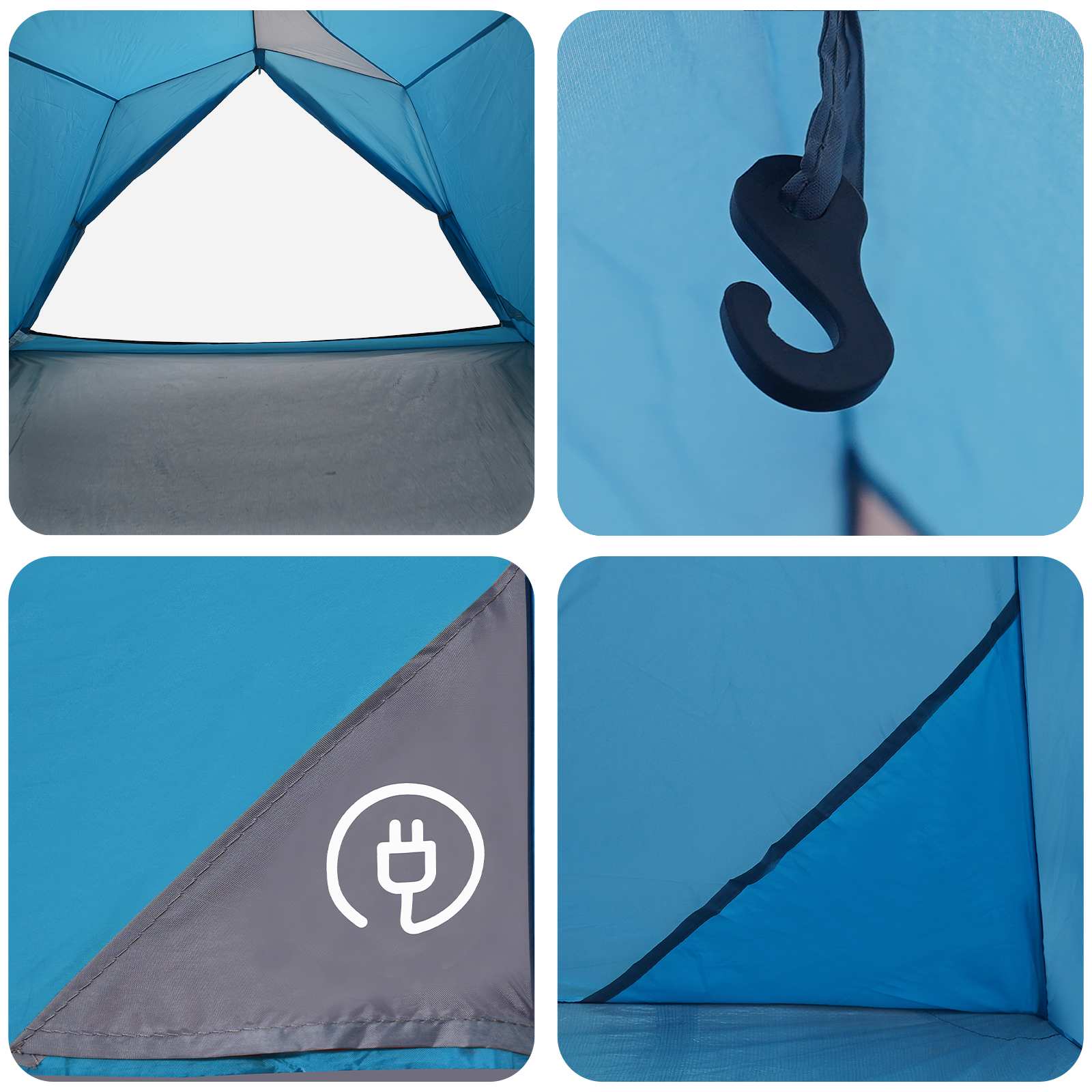 Tunneltent Blauw 4-persoons 185T Polyester met PU Coating – afbeelding 10