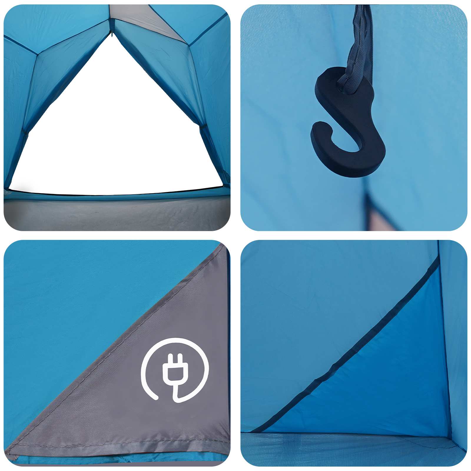 Tunneltent Blauw 2-persoons 185T Polyester met PU Coating – afbeelding 10